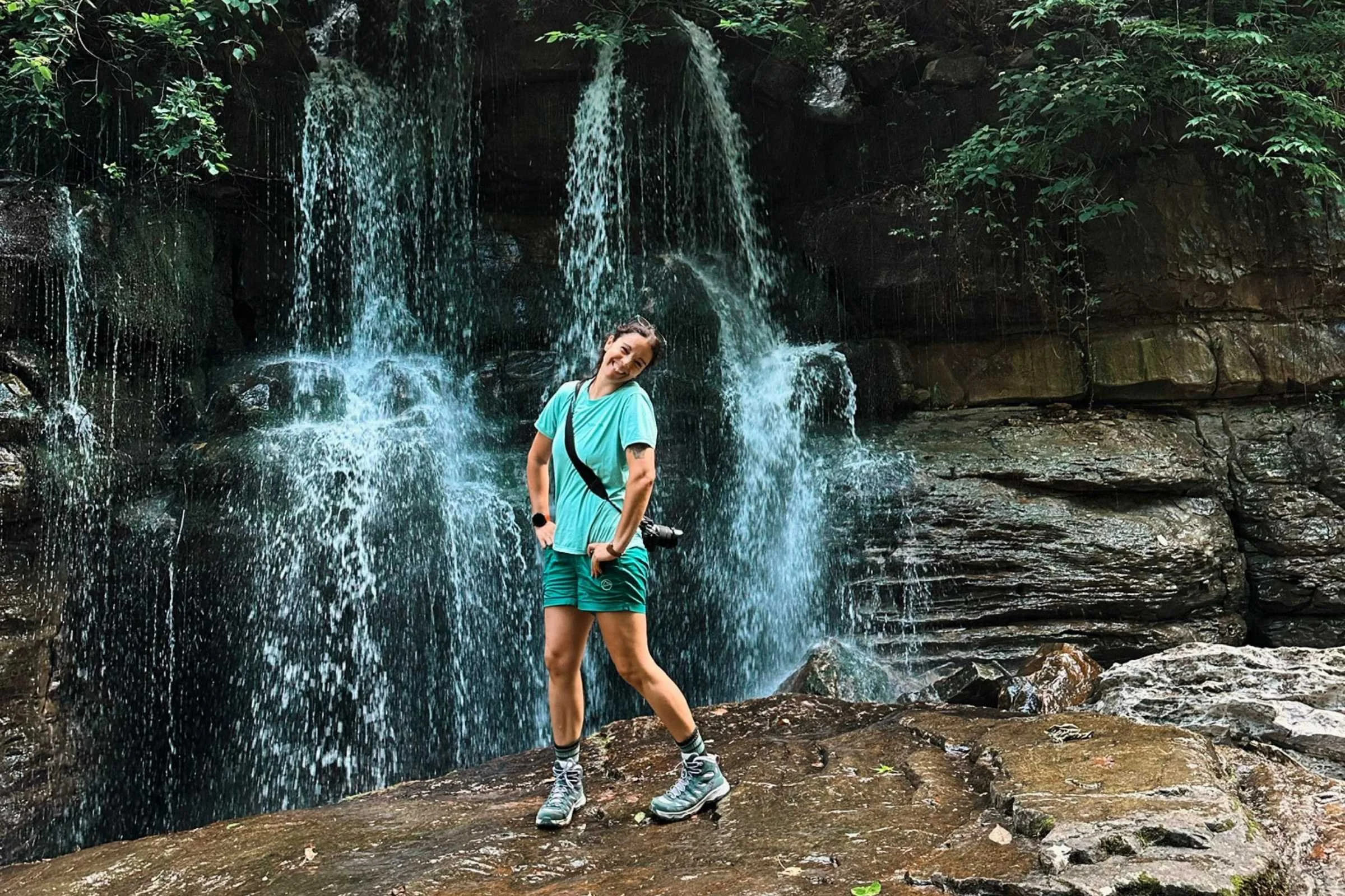 Testing the Sawtooth Ascend Mid Hiking Boots Near Waterfalls in Tennessee