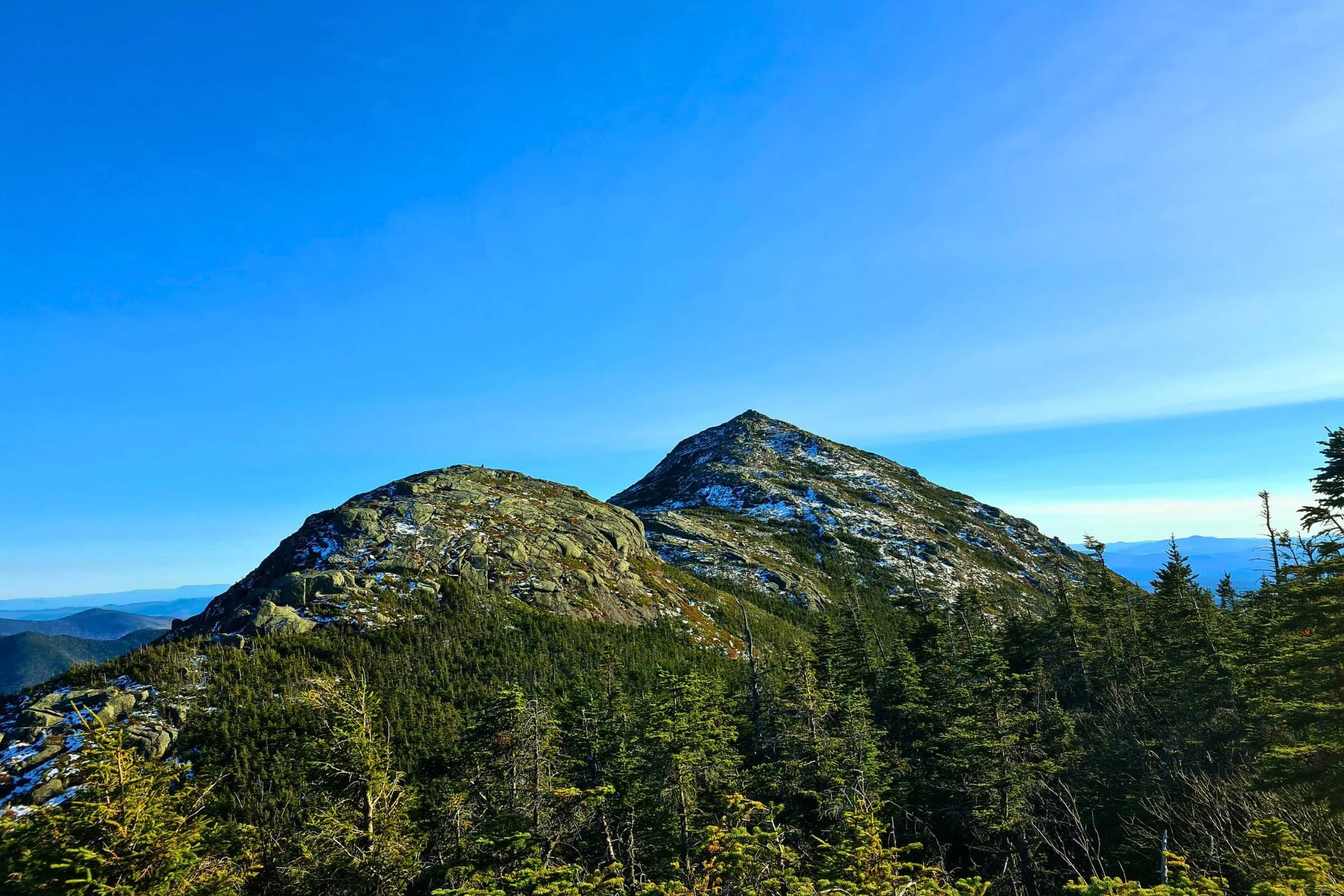 Looking back at Little Haystack and Haystack, heading towards Marcy. Photo by Aubri Drake.