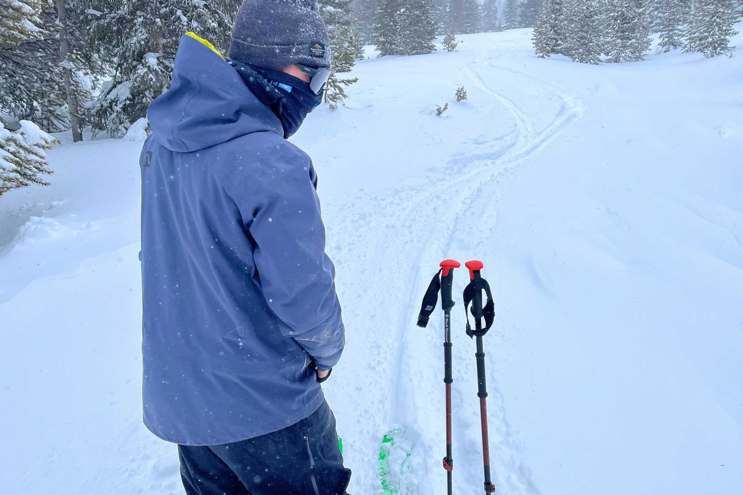 Ski touring with the Black Diamond Traverse poles. By Stasia Stockwell