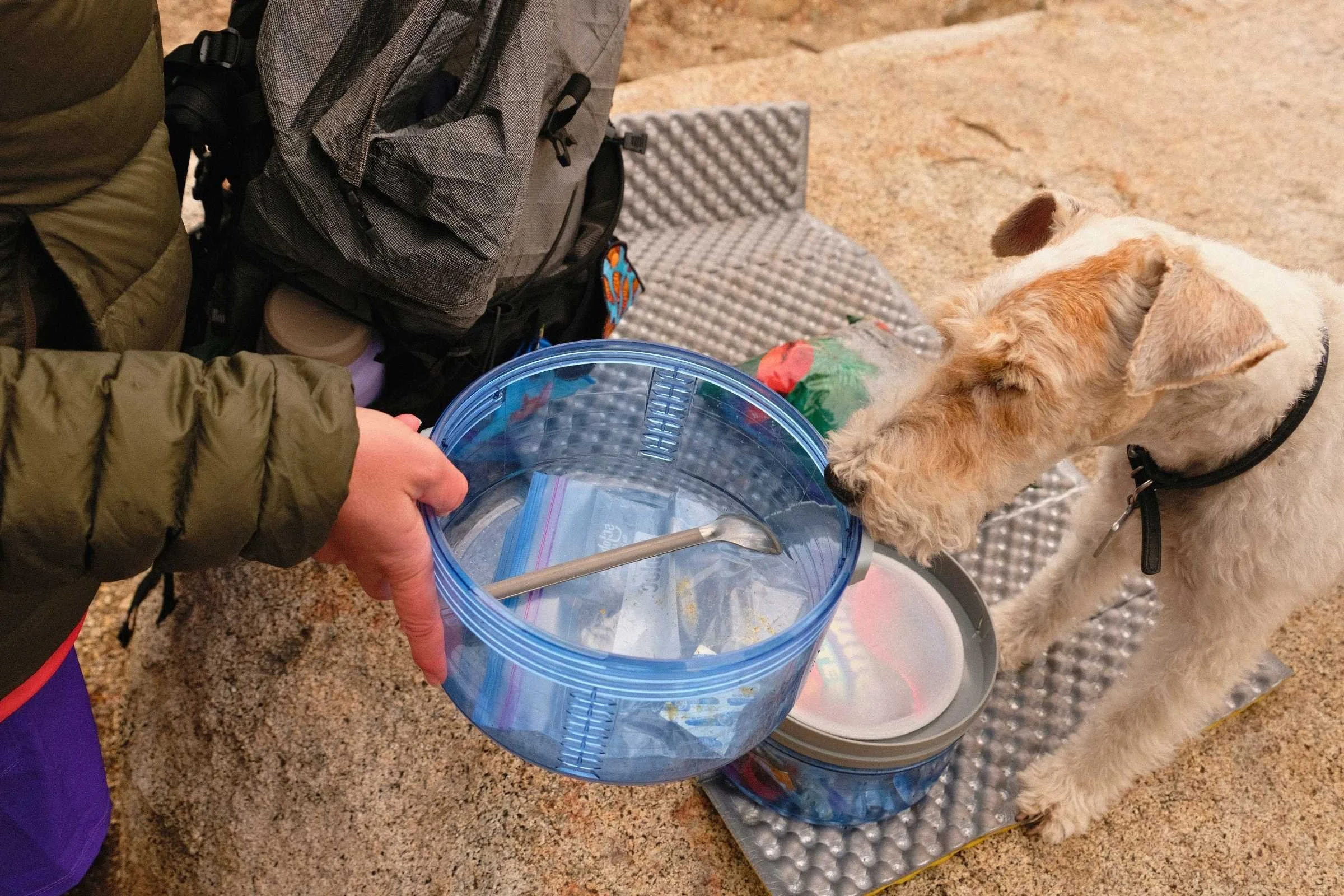 A Toaks long handled spoon fits perfectly in the top section of the BV ONE.  Photo courtesy  Whitney LaRuffa.