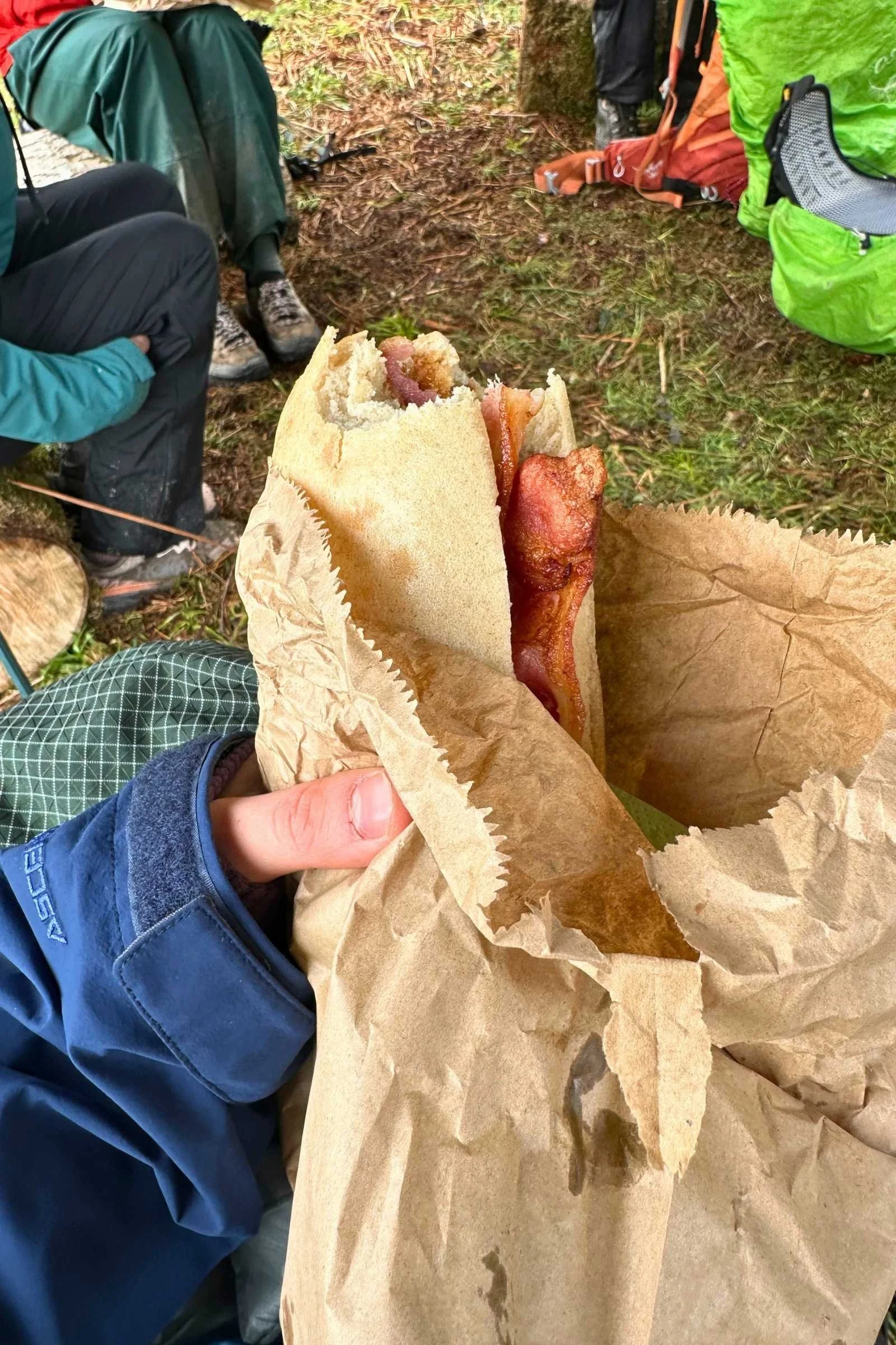 West Highland Way WTG Day 3 tent cafe bacon roll