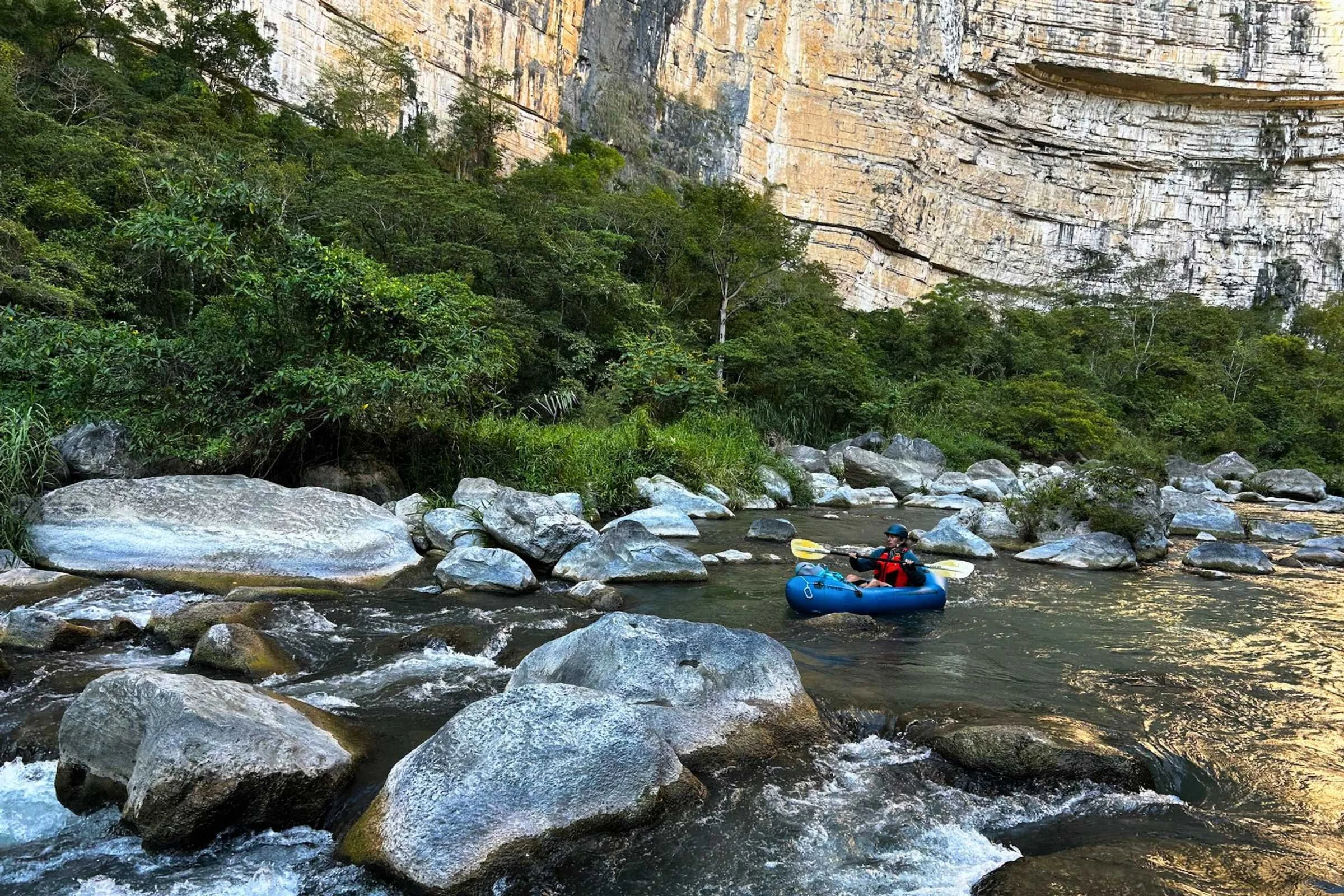 Chris Peters paddling the NRS Neutron in Chiapas, Mexico. Courtesy Mary Murphy