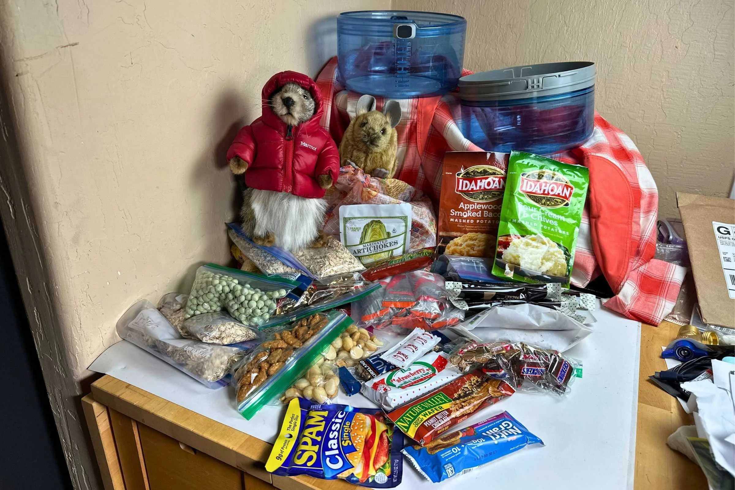 Five days of food ready for a canister.  Photo courtesy Sara Kruglinski.