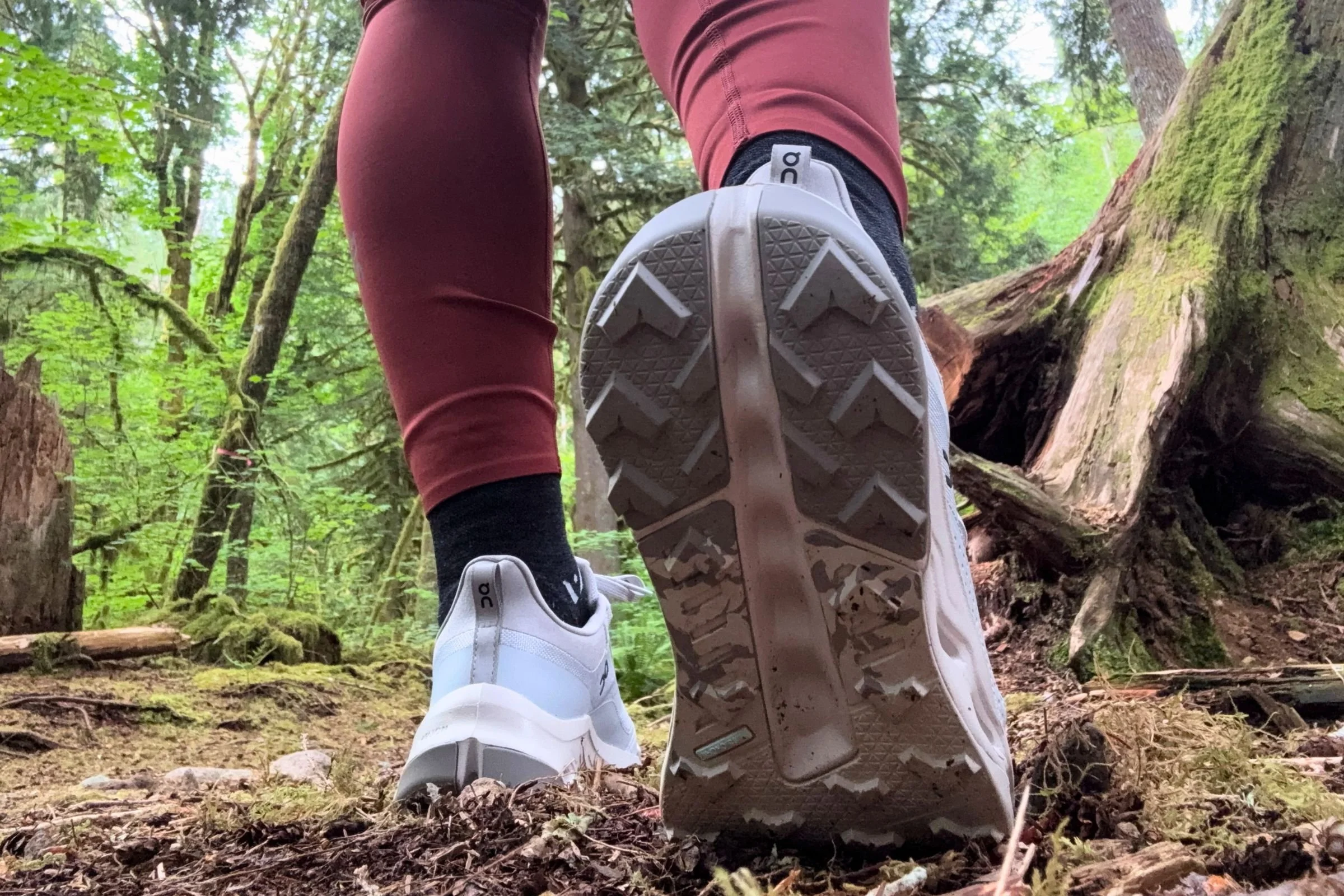 The chevron lugs are best for mellow to moderate terrain.