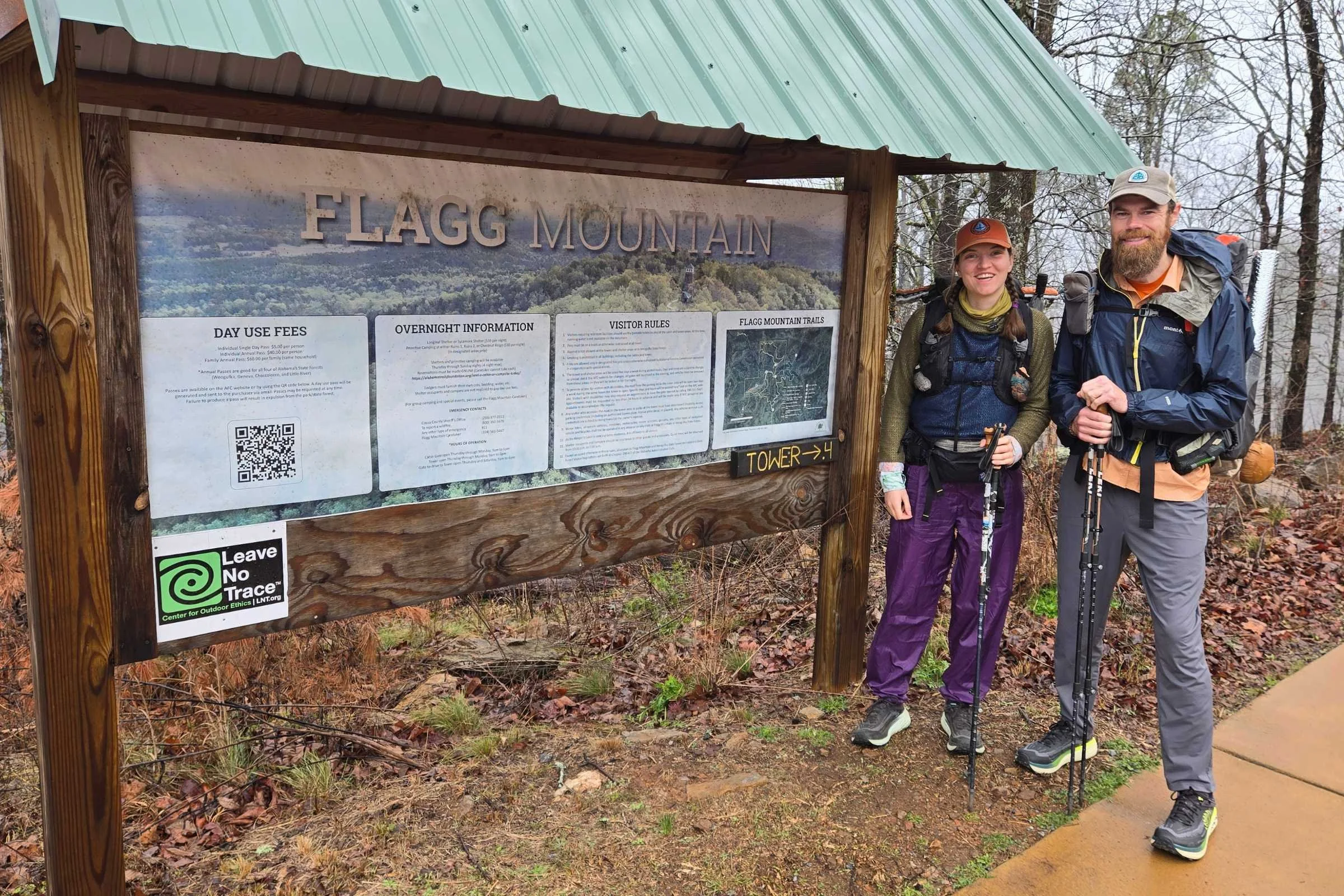 Flagg Mountain is the southern terminus of the Pinhoti Trail.