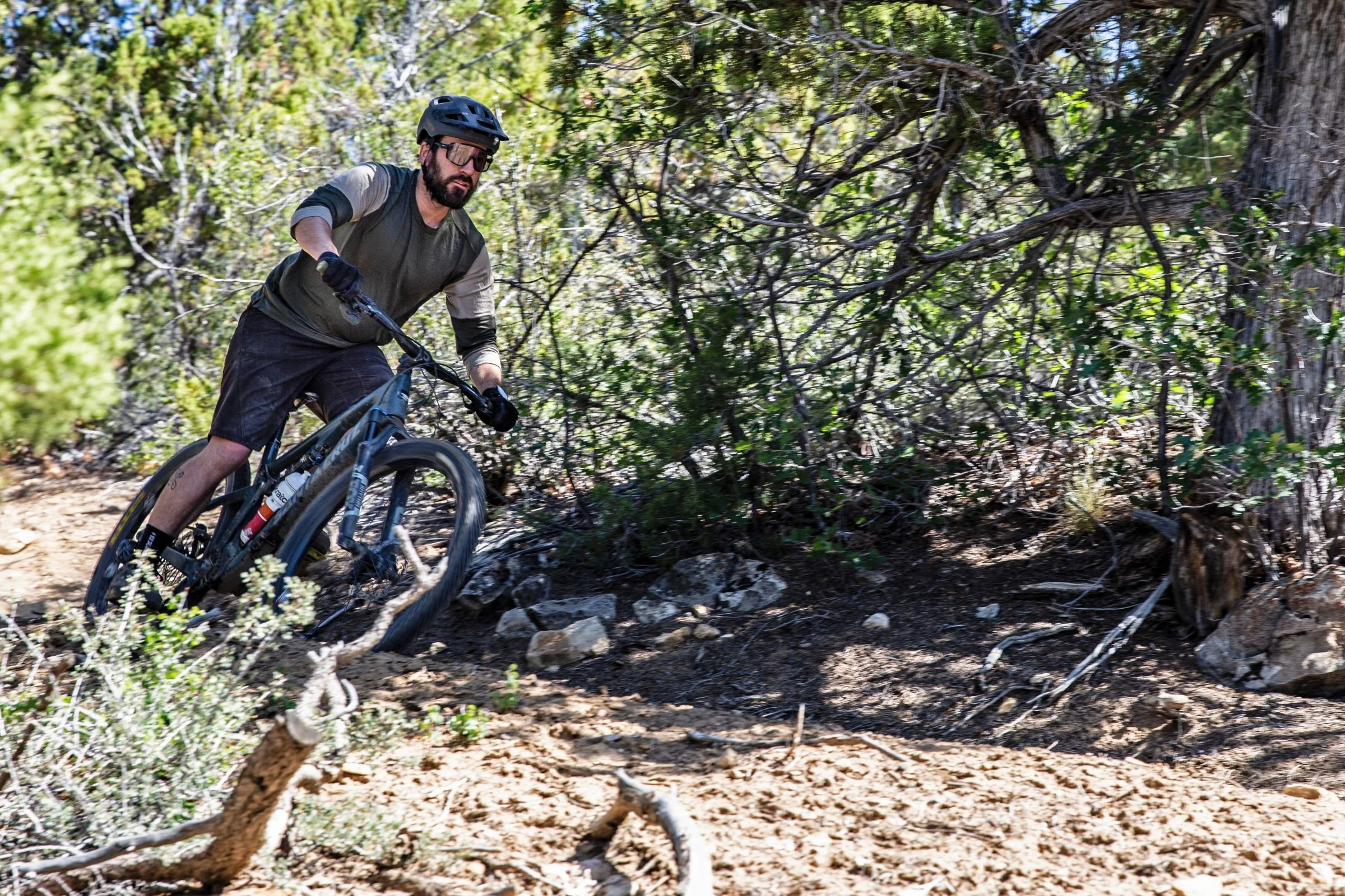 We tested for airflow, stability, and comfort on the downhills while wearing the Smith Pilot Mips helmet. Photo by Tom Callaghan.