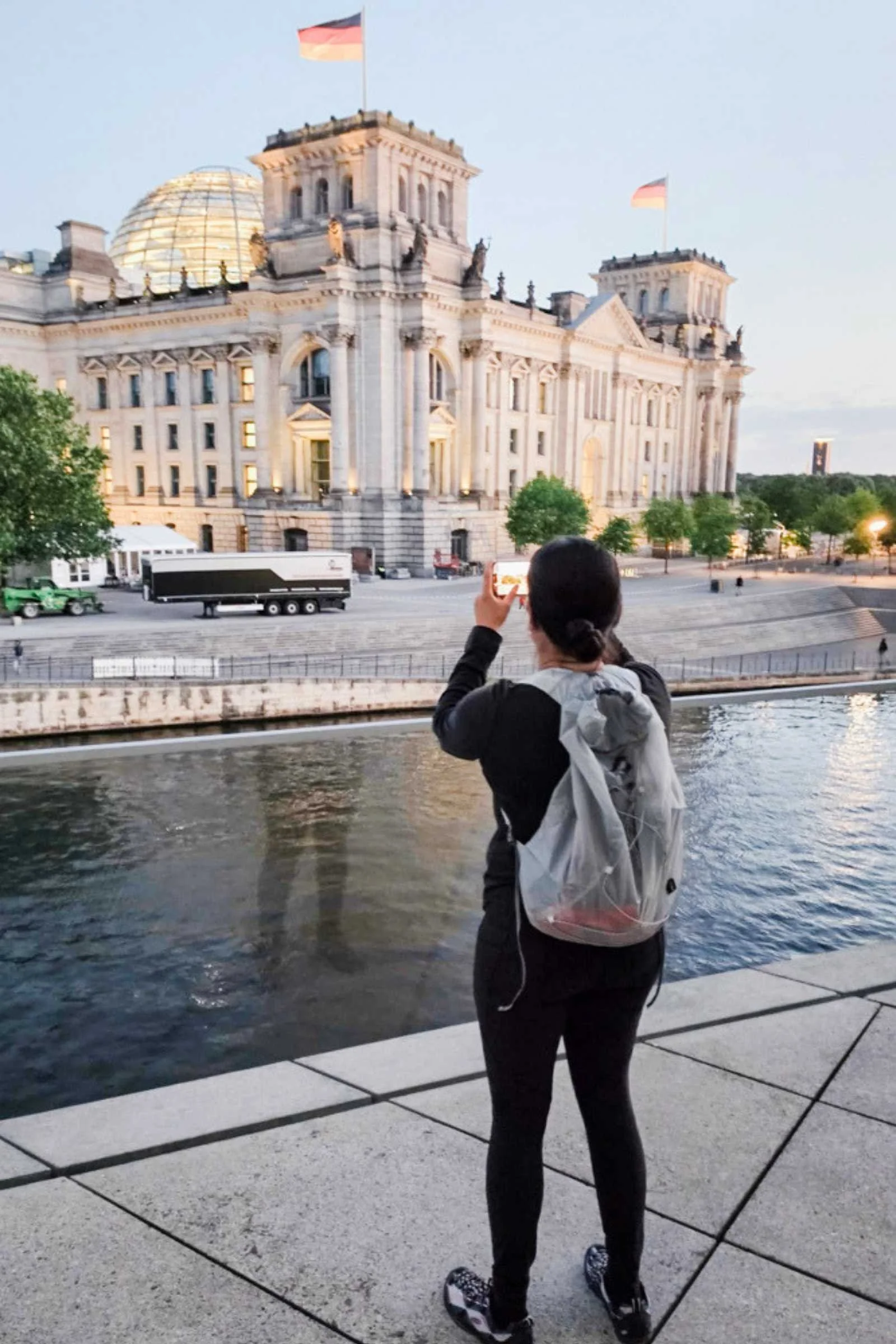 The Sea to Summit Ultra-Sil Dry Day Backpack keeps a lightweight load close while exploring the city, with its waterproof roll-top design ready for changing weather.
