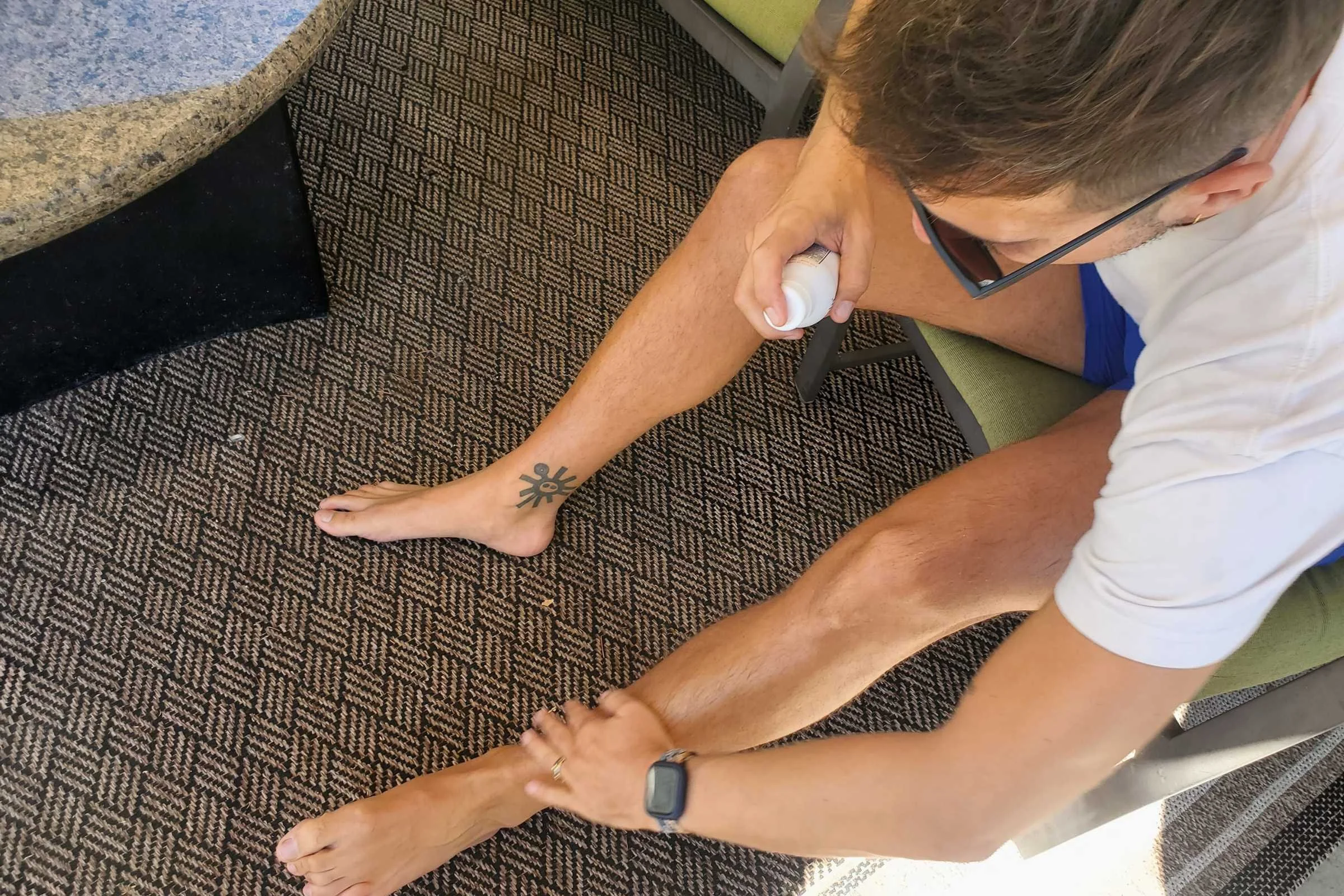 Rubbing in spray sunscreen is an absolutely essential step to ensure full coverage and sun protection.