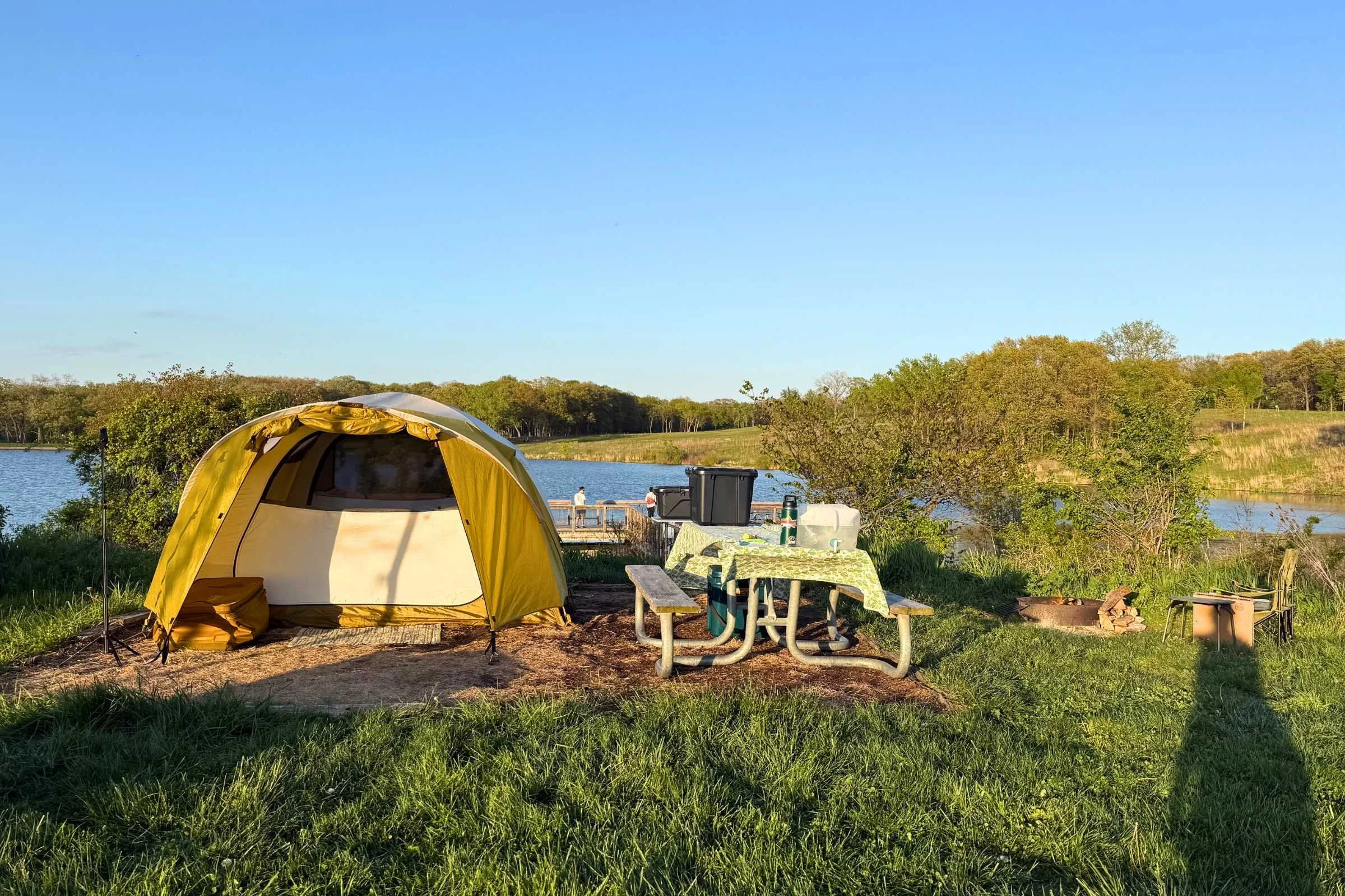 Family car camping setup featuring the REI Basecamp 4 tent. Photo courtesy Erica Zazo