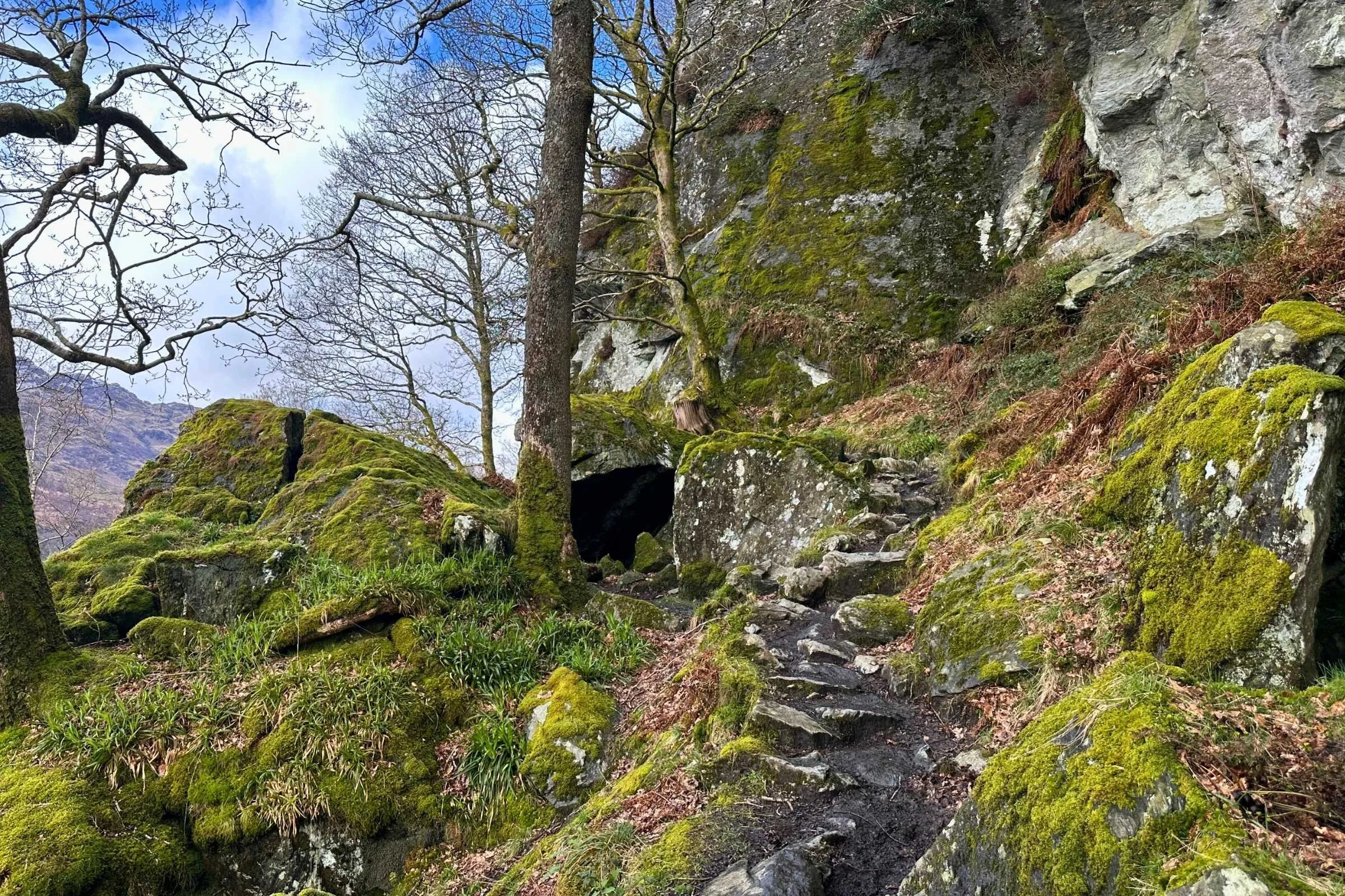 West Highland Way WTG Day 3 rocky trail Loch Lomond