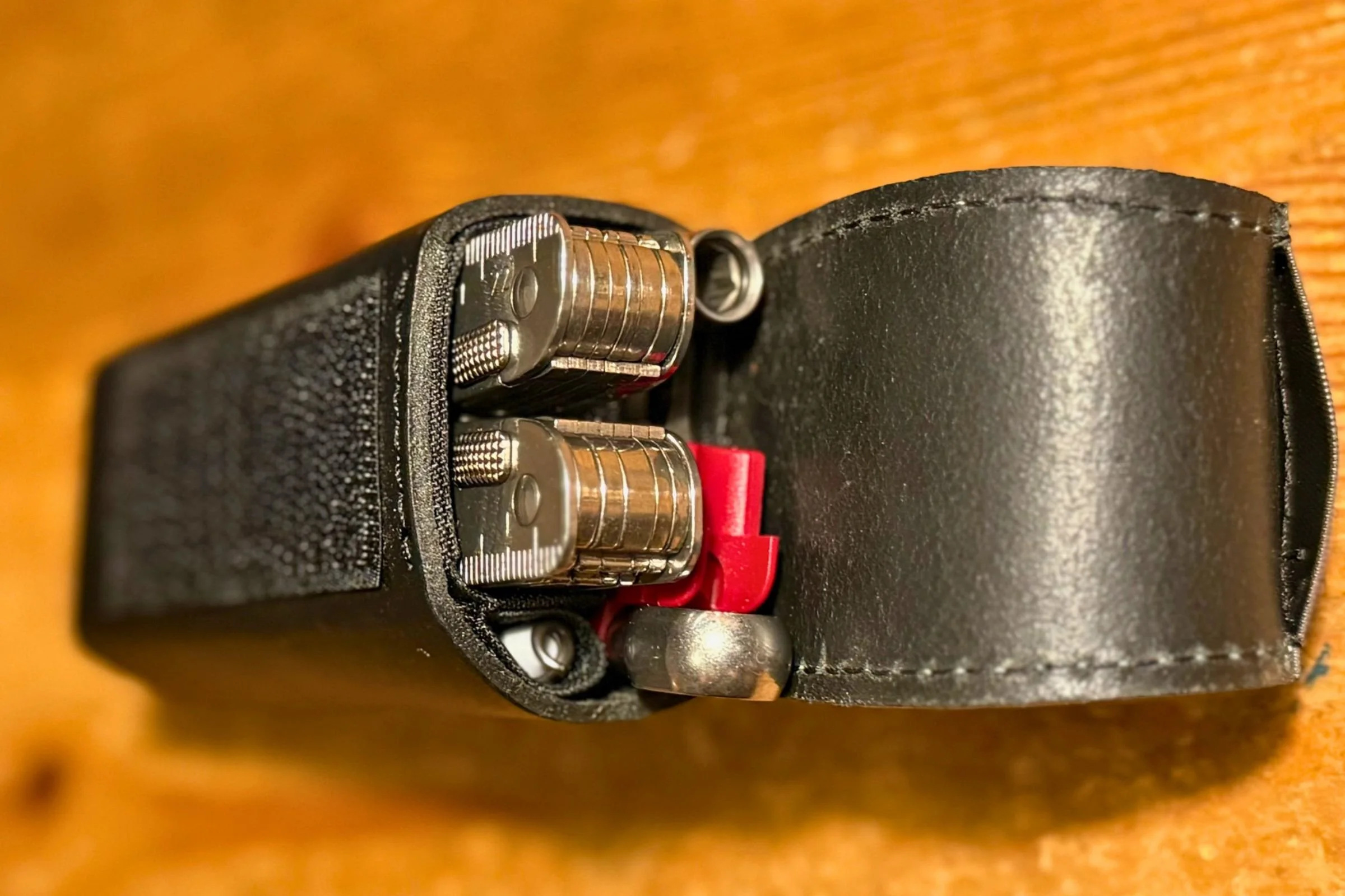 The Victorinox Swiss Tool X Plus Ratchet nestles neatly into its sheath. Courtesy Chris Meehan