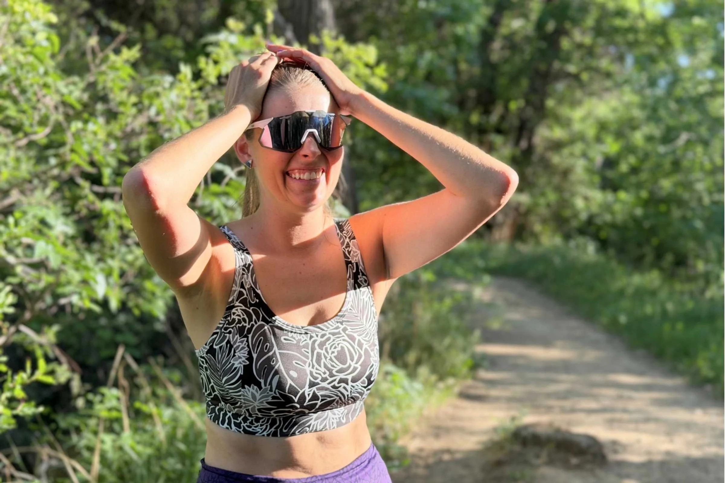 Band fit and front view of the Tech Athena 2.0 sports bra. Photo by Mary Murphy.