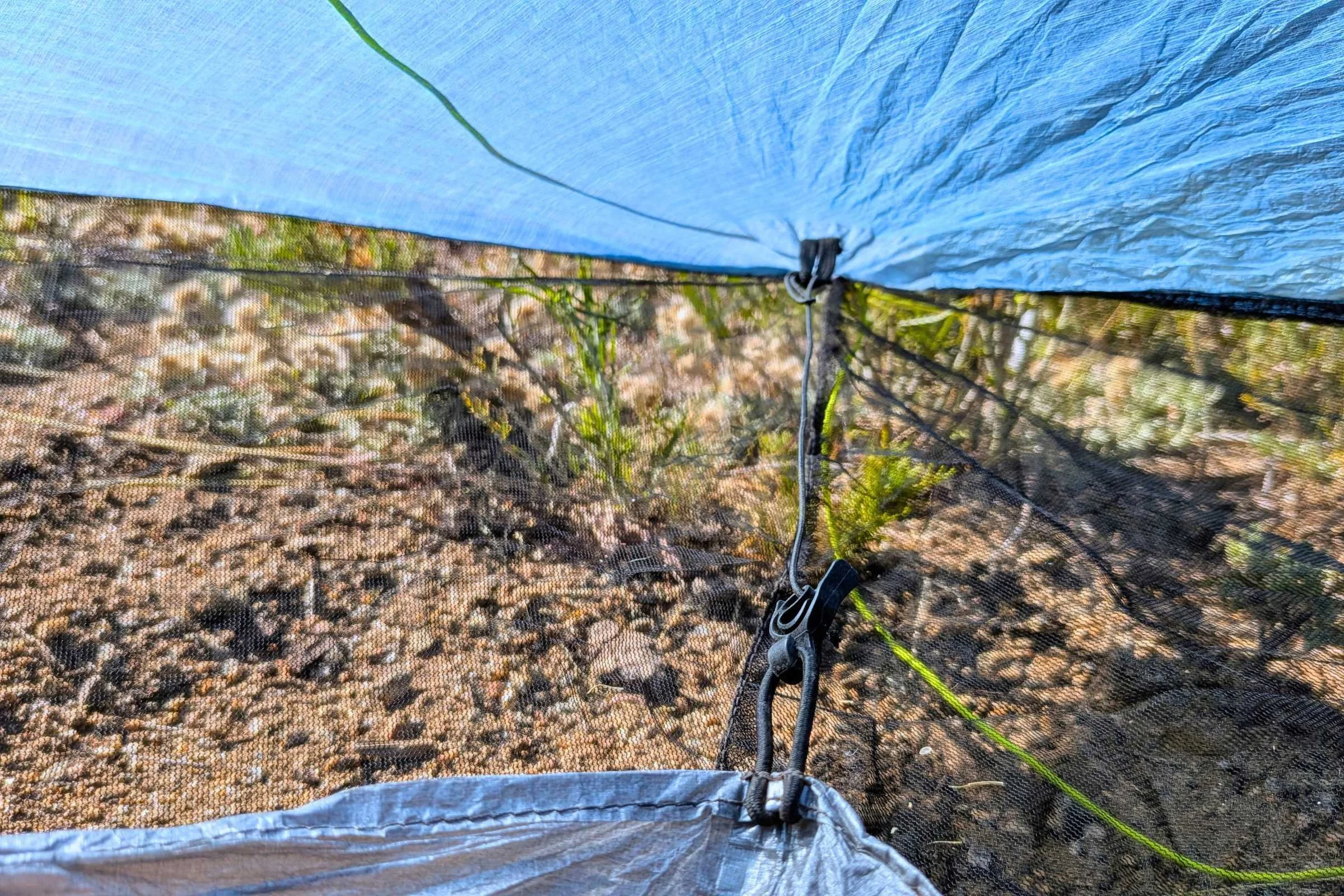 blue Zpacks Hexamid Ultralight Tent setup