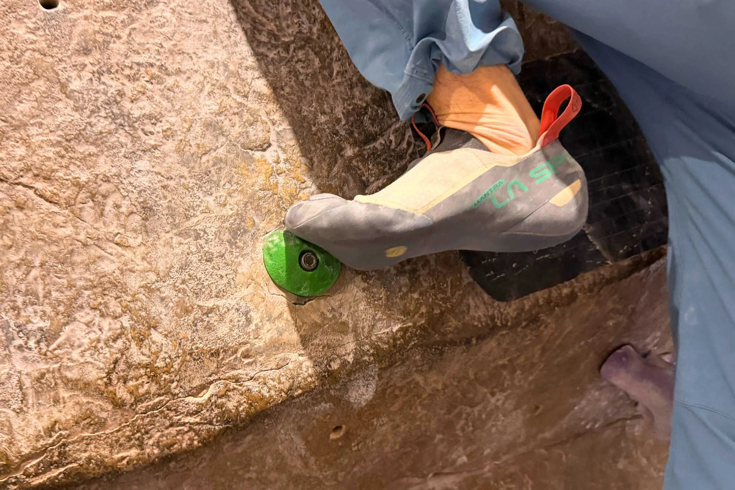 Edging feels different with the Mantras, and you’ll have to learn how to mold the soft rubber to small holds.