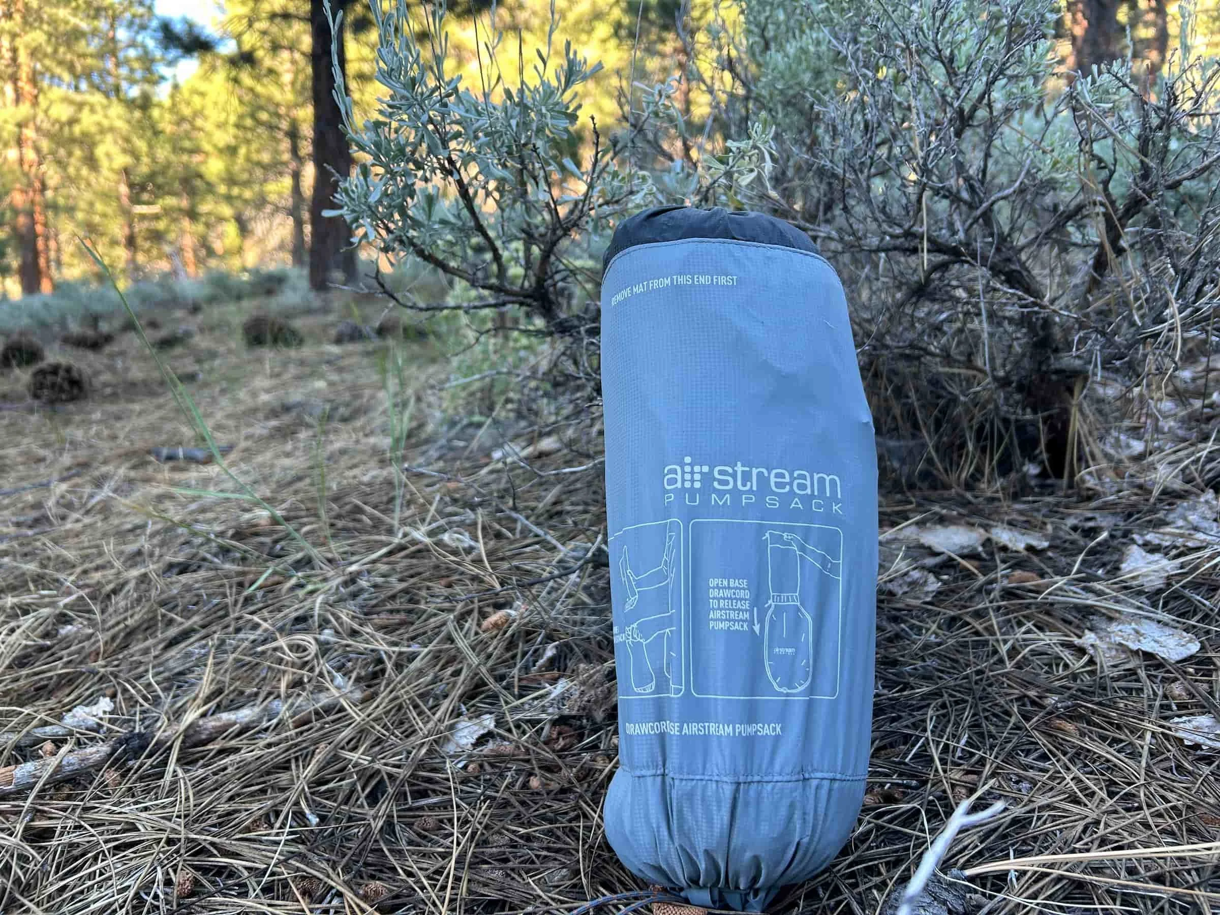 Sea to summit pump sack with instructions printed on the outside means you always know how to do it and don't set up the pumpsack inside out.