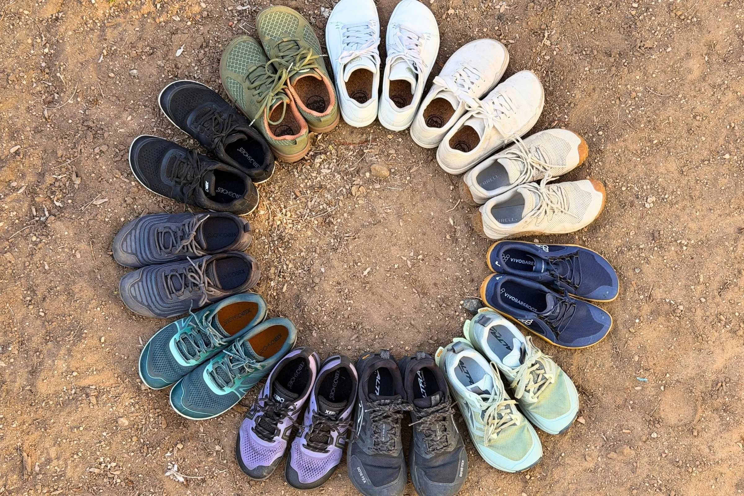 Barefoot shoes tested in a circle