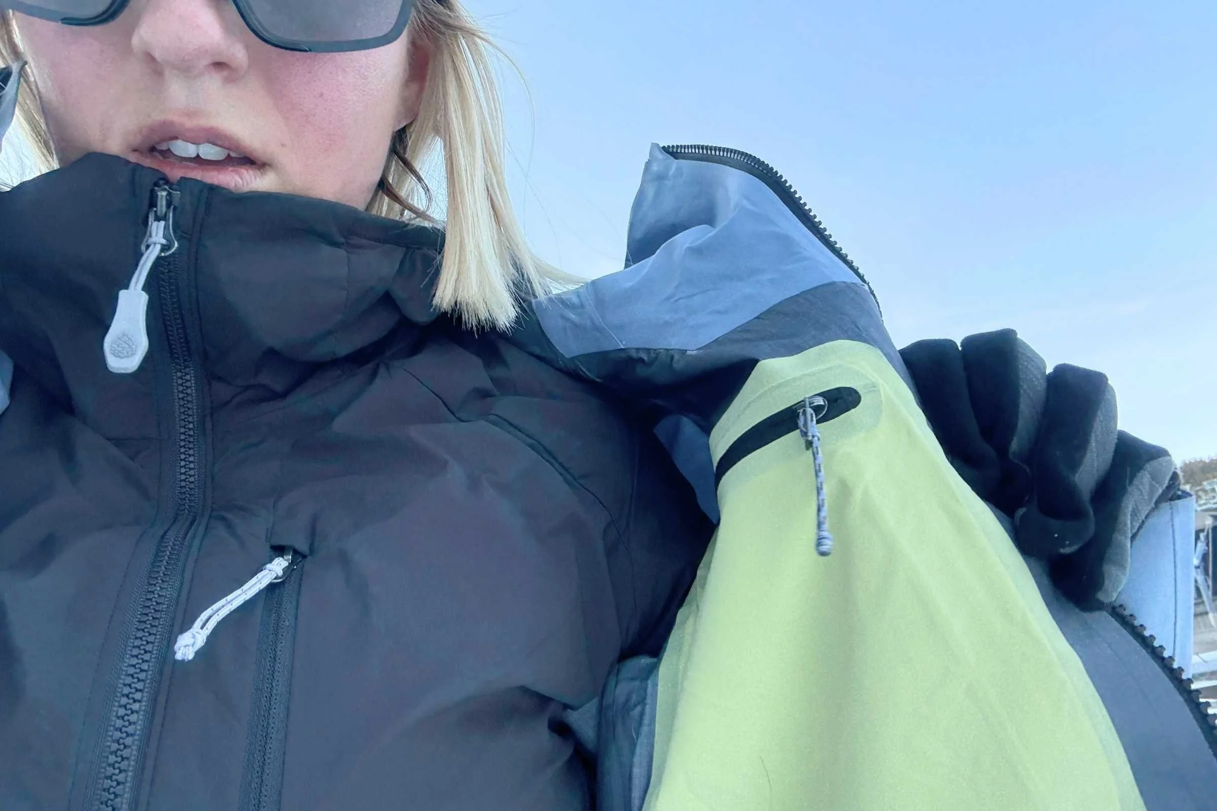 One of the many useful pockets on the PowSlayer jacket. Photo by Stasia Stockwell.