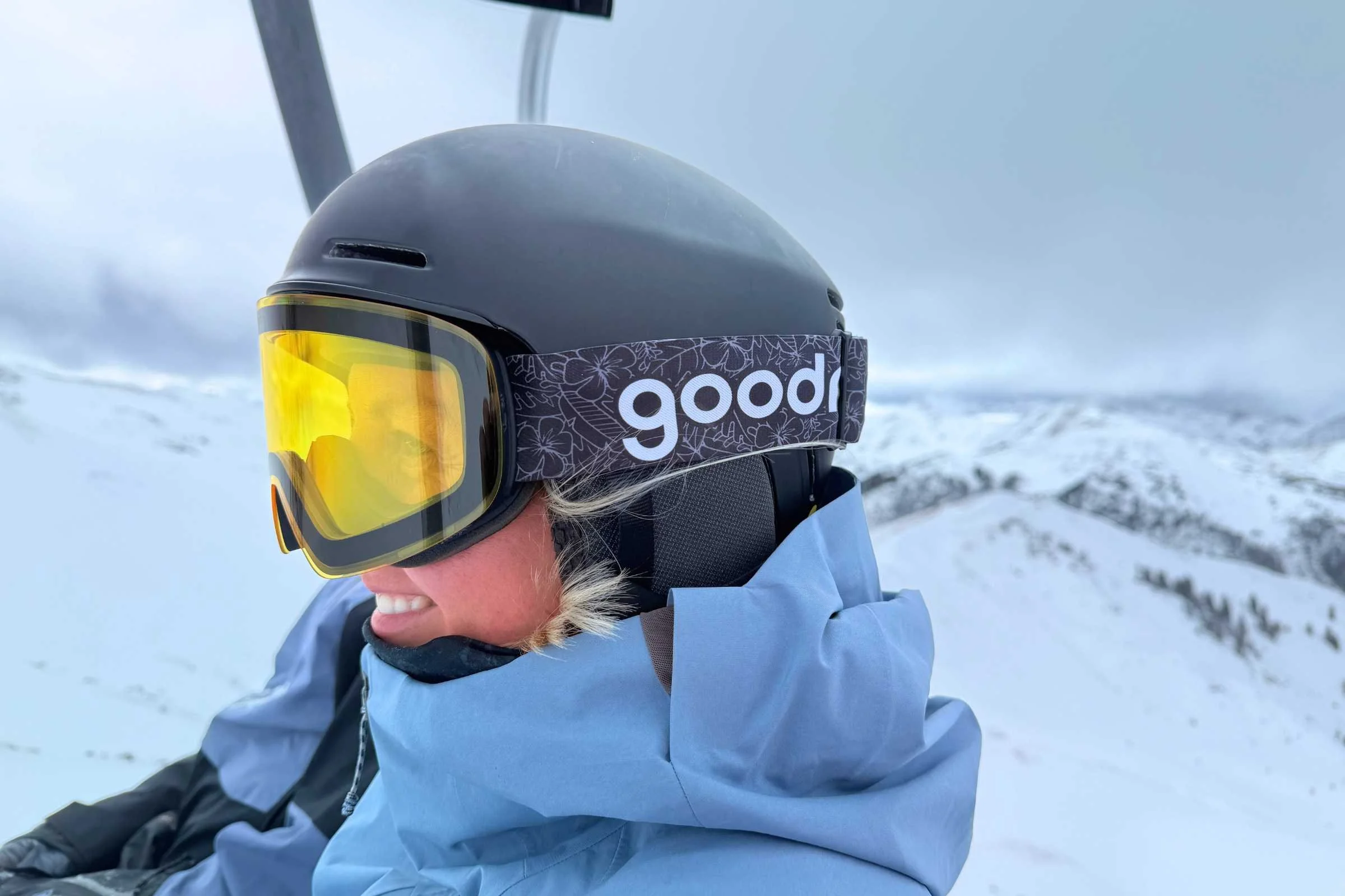 Everything looks about as yellow as you’d expect with these lenses, but they do the trick highlighting terrain in poor light conditions. Photo by Jacob Callaghan.