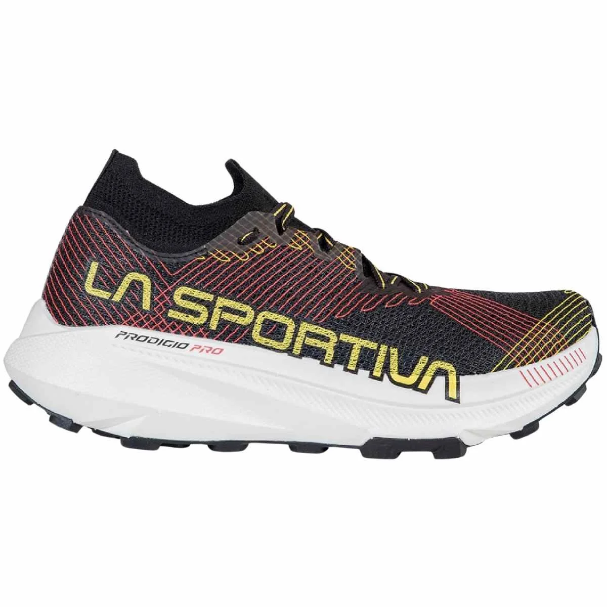 navy, yellow, and red la sportiva prodigio pro