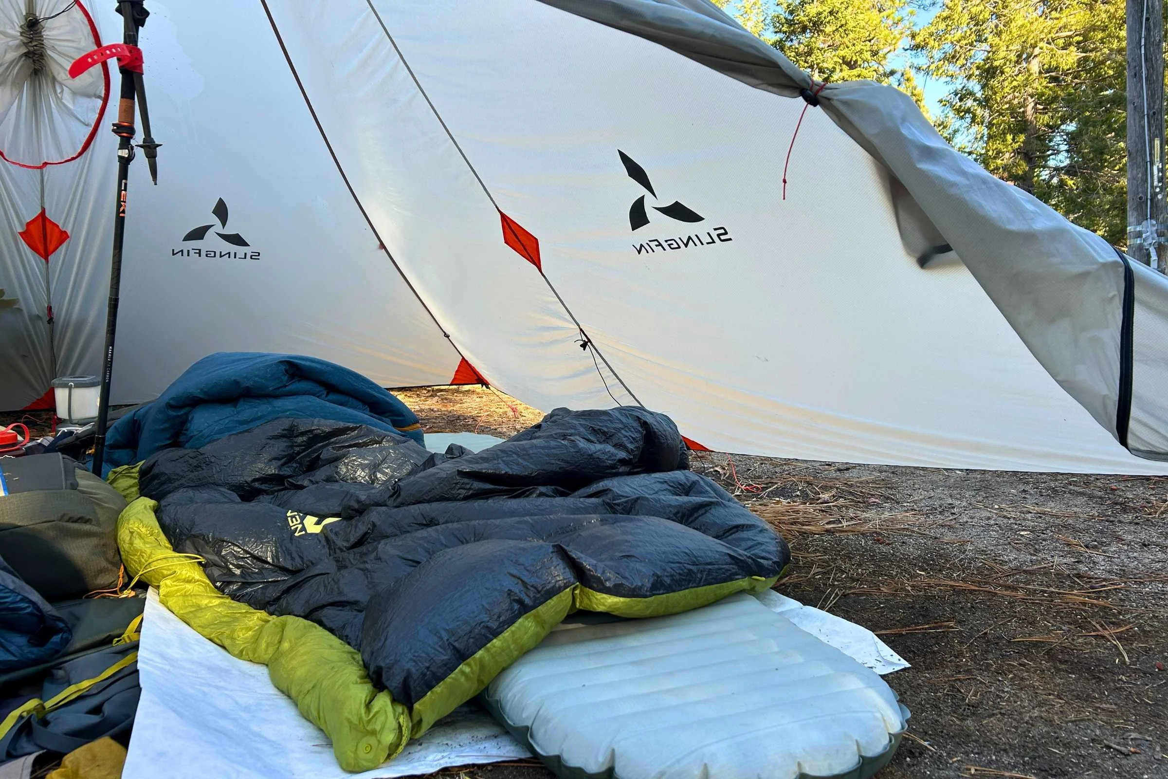 Testing the NEMO Pulse Quilt in the late fall in Sequoia National Park with a pyramid-style ultralight tent.
