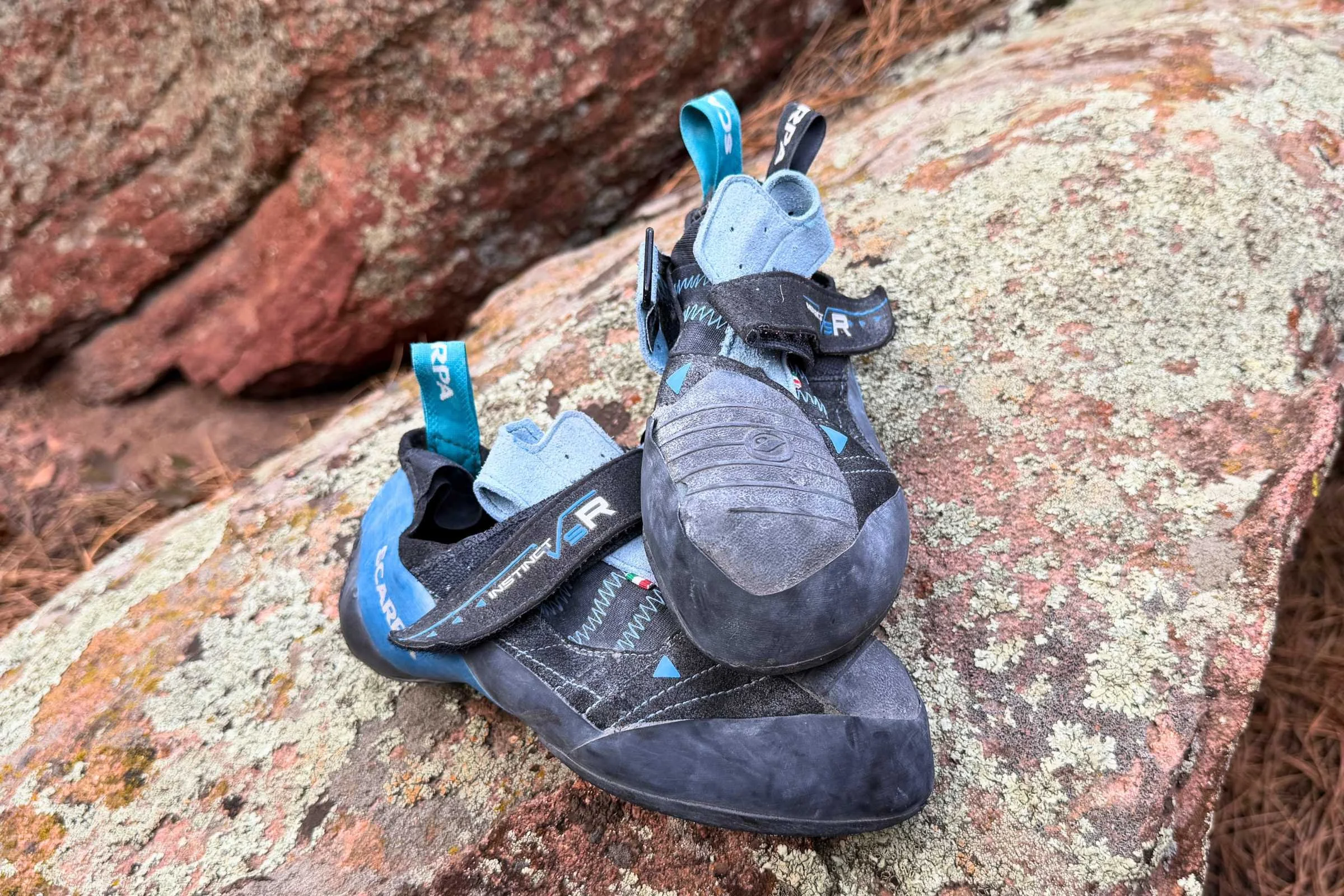 Scarpa’s Instinct VSRs are best for precise bouldering and people with wider feet.