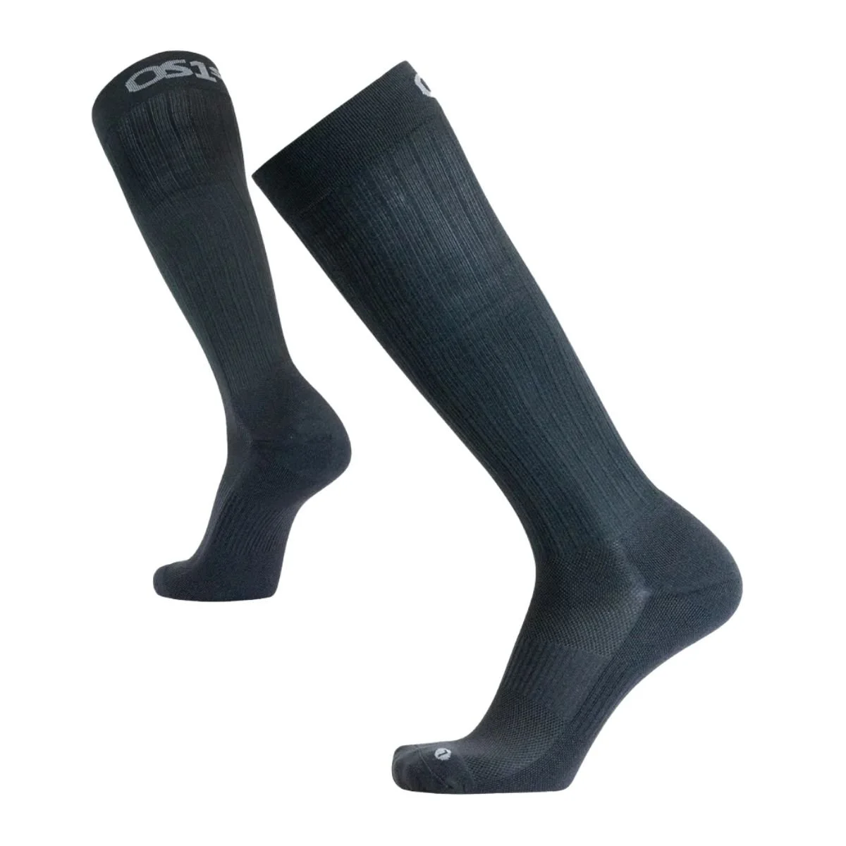 Black OS1st Wellness Compression Socks with ribbed calf panels