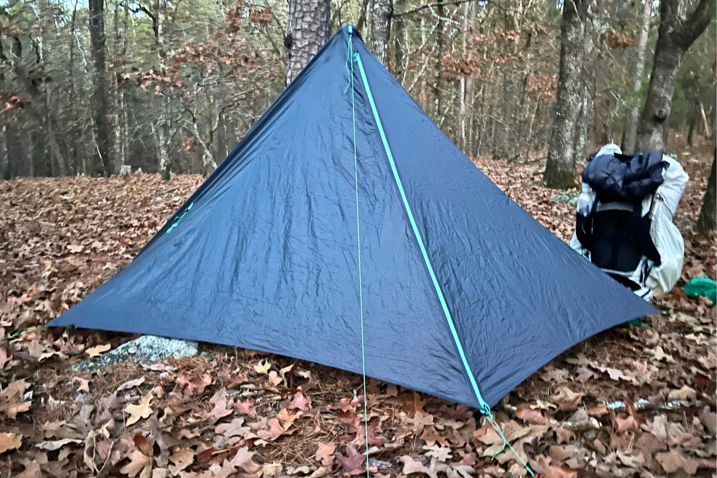 The Hyperbead fabric was great in the rain on a thru-hike of the Ouachita Trail.