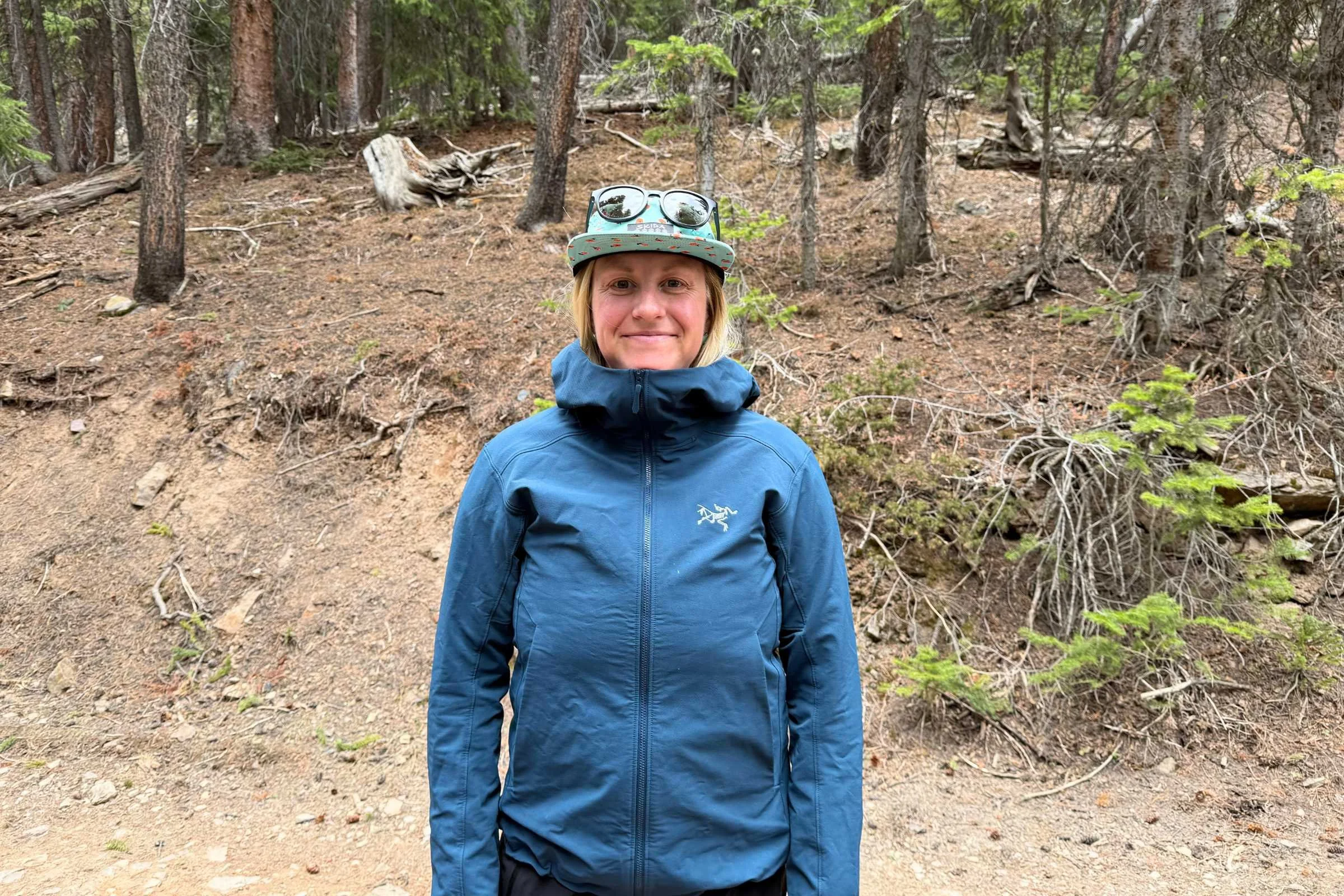 The women’s Gamma Hoody does not have any chest pockets, unlike the men’s, but it does have two hand pockets. Photo by Jon Stockwell.
