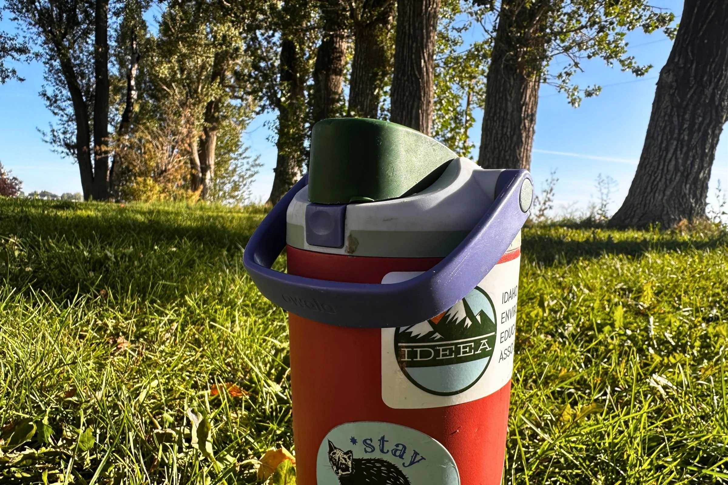 The Owala FreeSip Sway handle and lid.