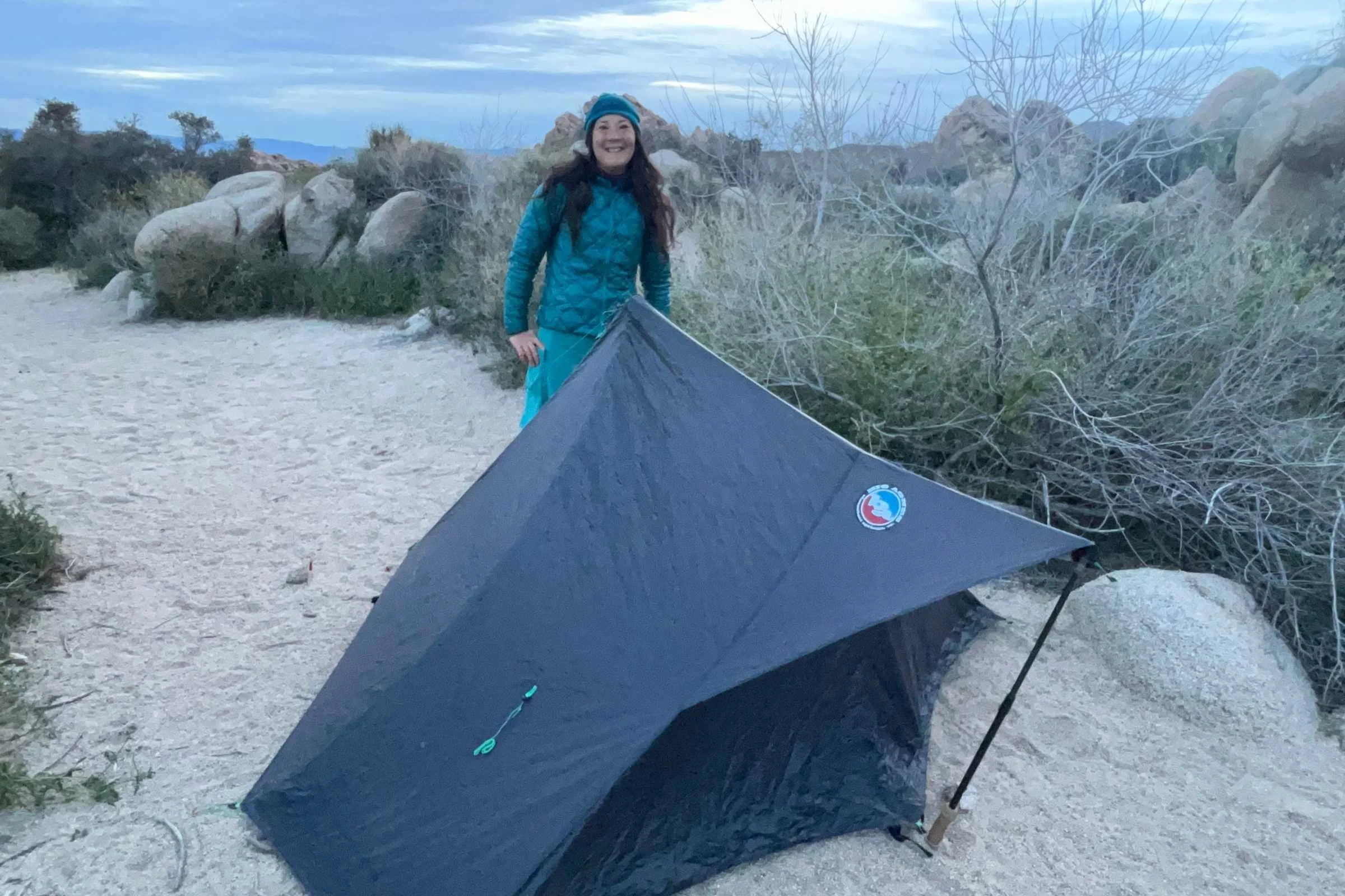 My tent set up in a designated camping area on the Boy Scout Trail.