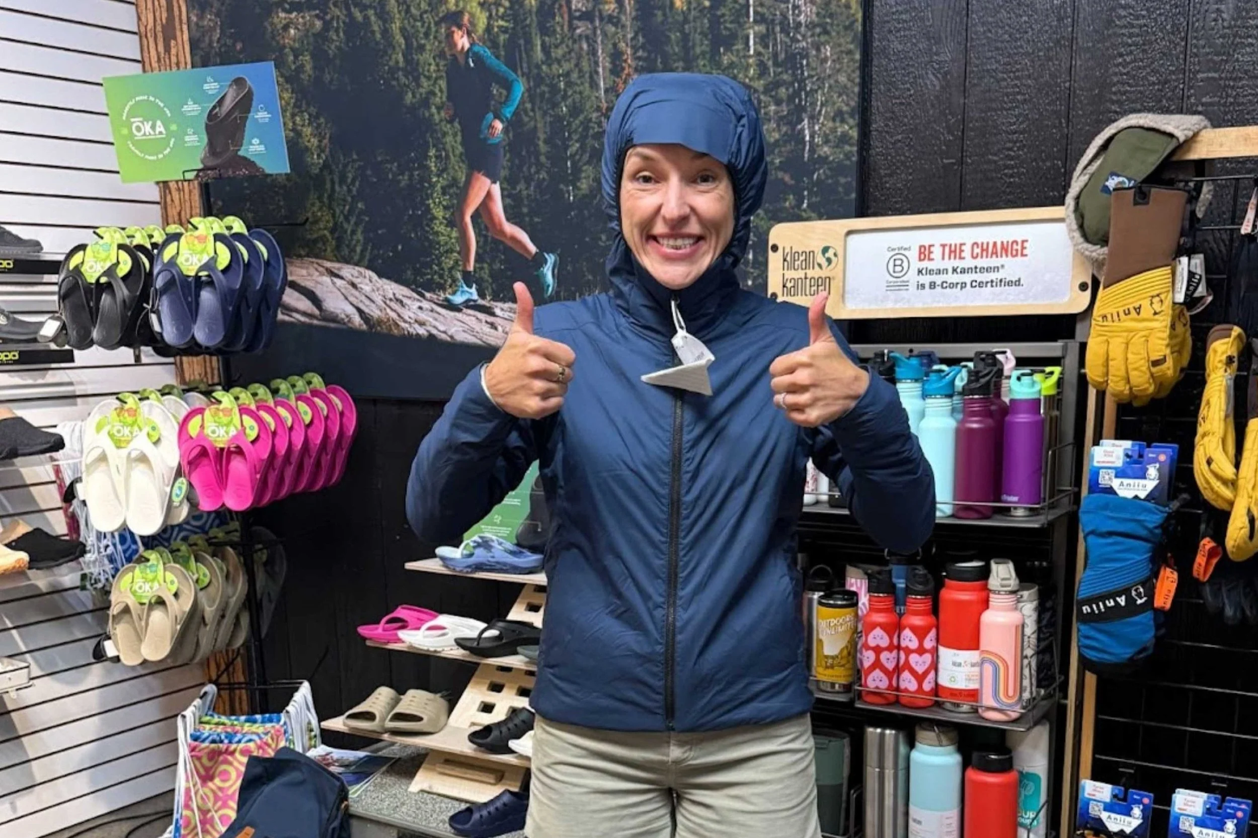 Trying on the new Ibex Mammoth layer.