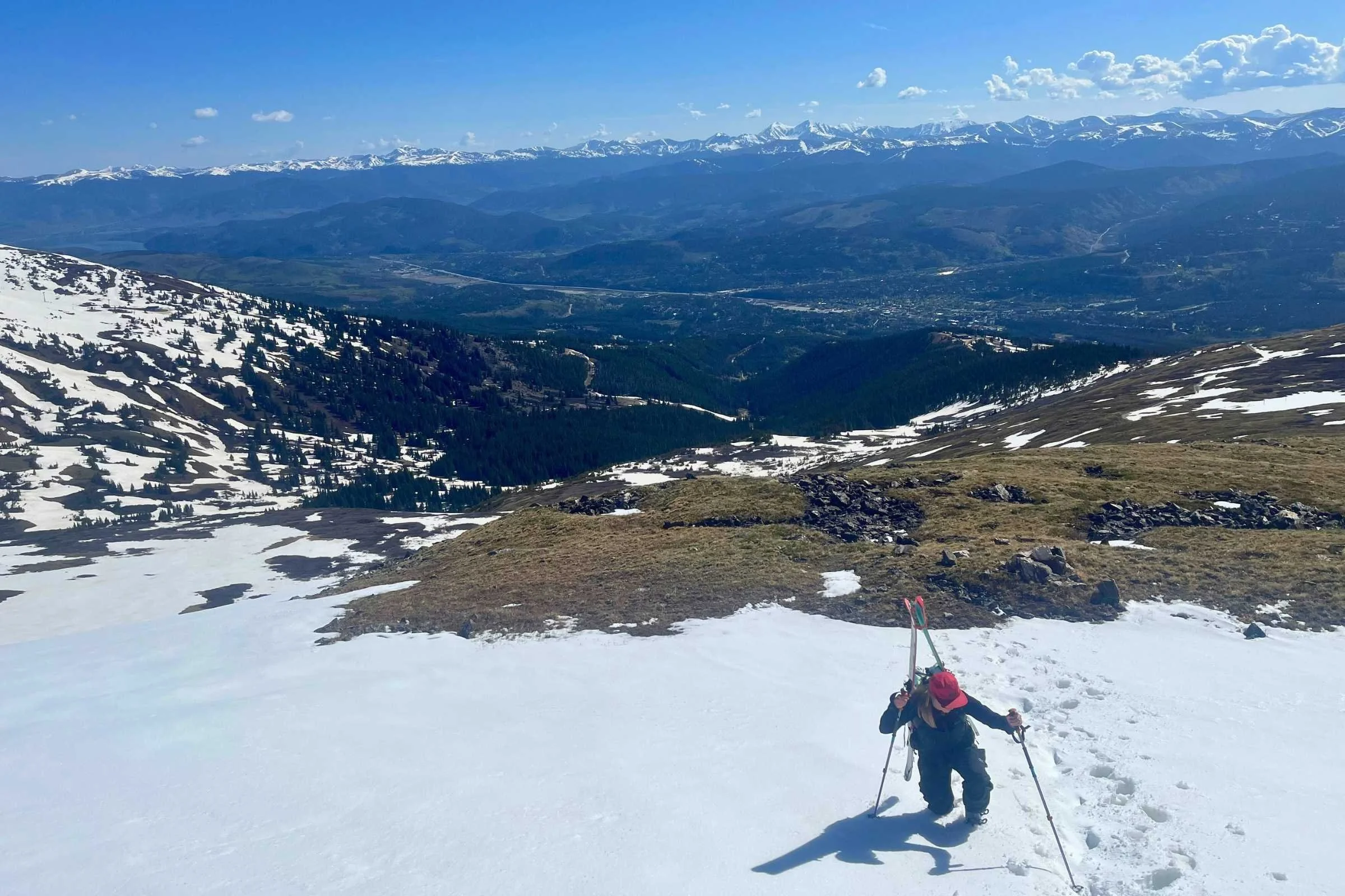 Backcountry skiing in late spring near Breckenridge, CO with the Black Diamond Traverse poles. By Jon Stockwell