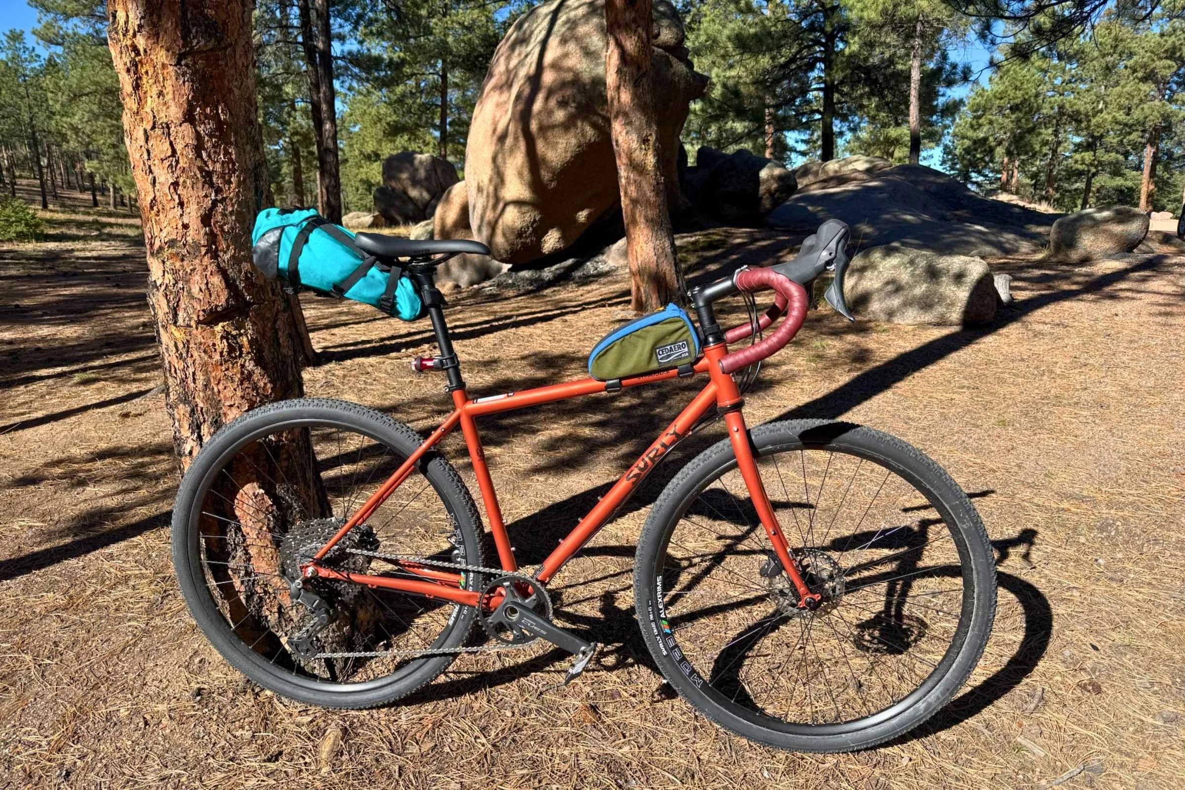 Set up for light bikepacking action in the Buffalo Creek Recreation Area.
