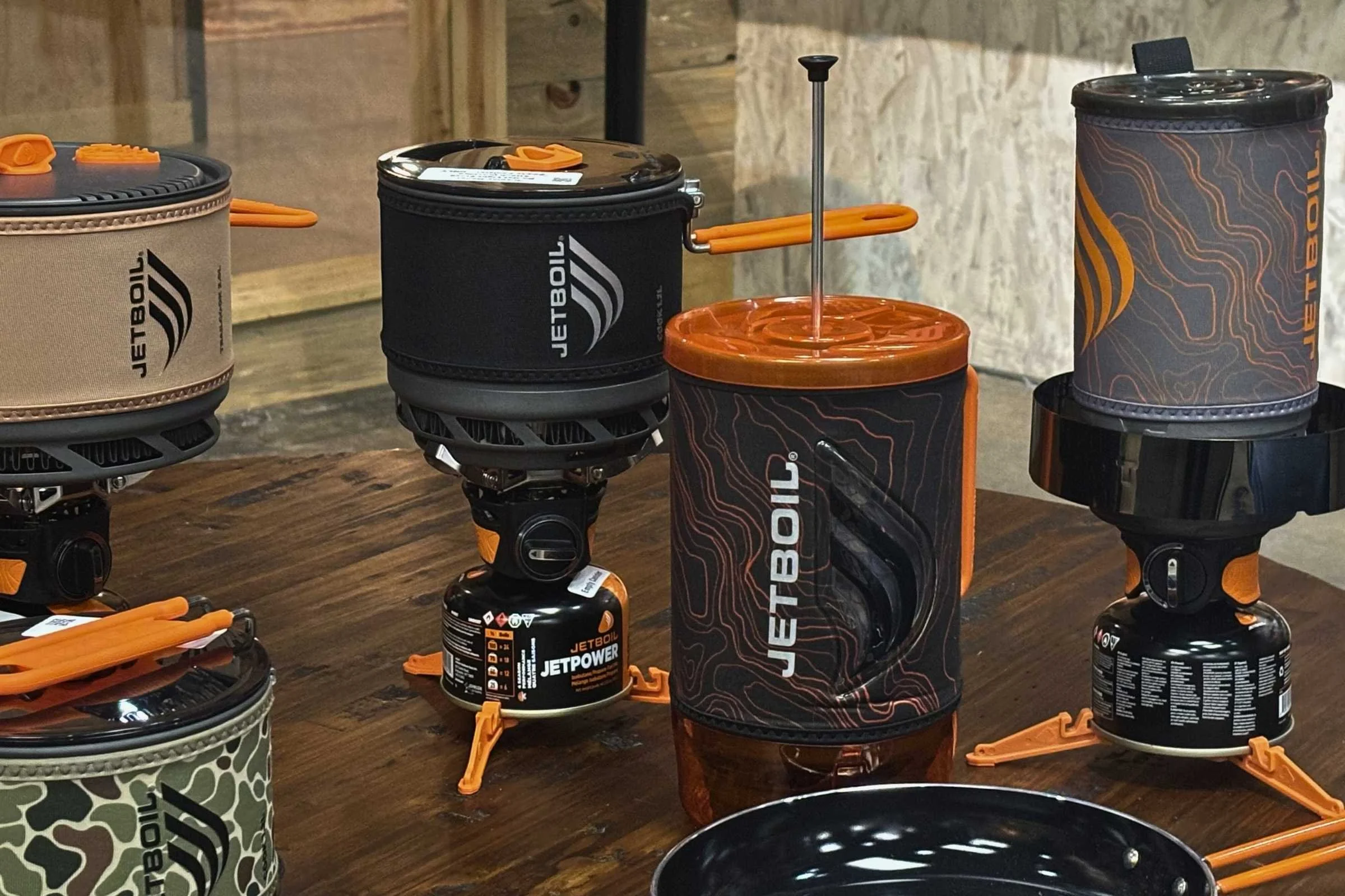 Jetboil Trail Cook, Flash Java 1.8L, and other Jetboil backpacking stove systems at Outdoor Market Alliance Winter 2026