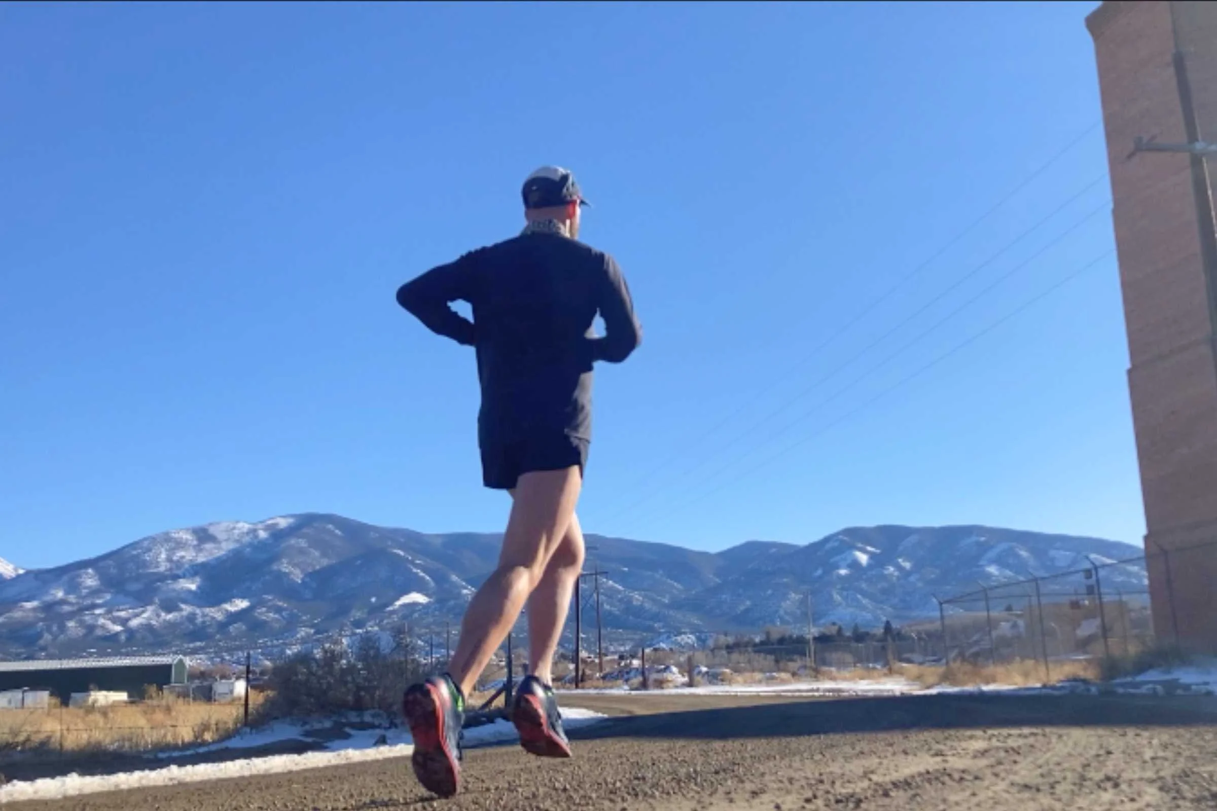 The author running in the Swiftwick Aspire Zero socks to test for the criteria we set to judge the best socks for running.