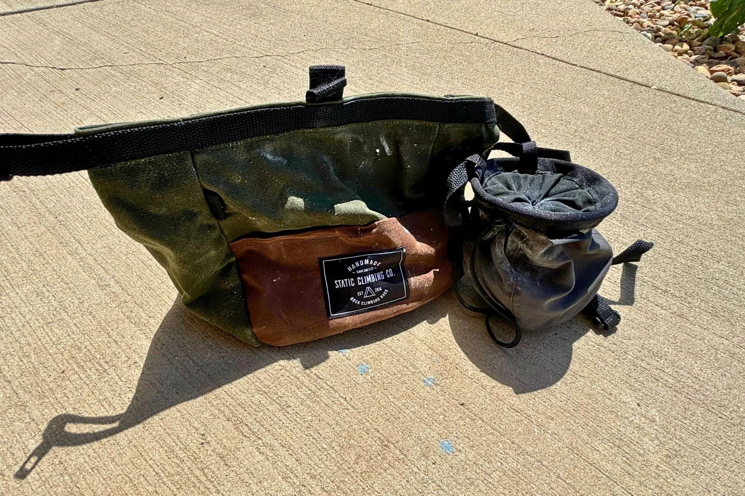 Chalk bag size comparison
