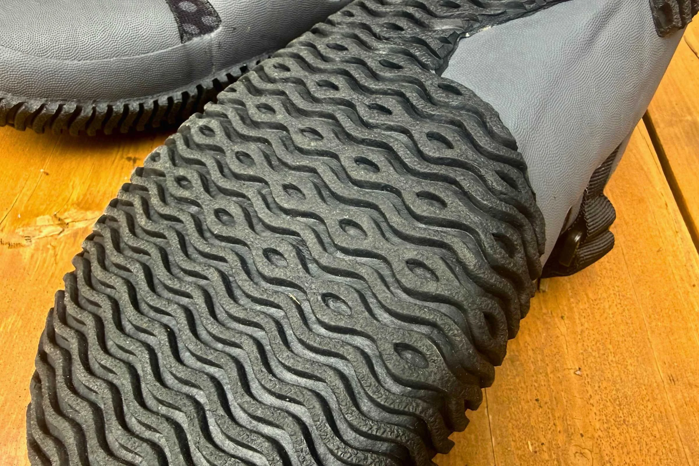 The outsole’s almost frog-like texture helps it grip wet surfaces with confidence. Photo by Ebony Roberts