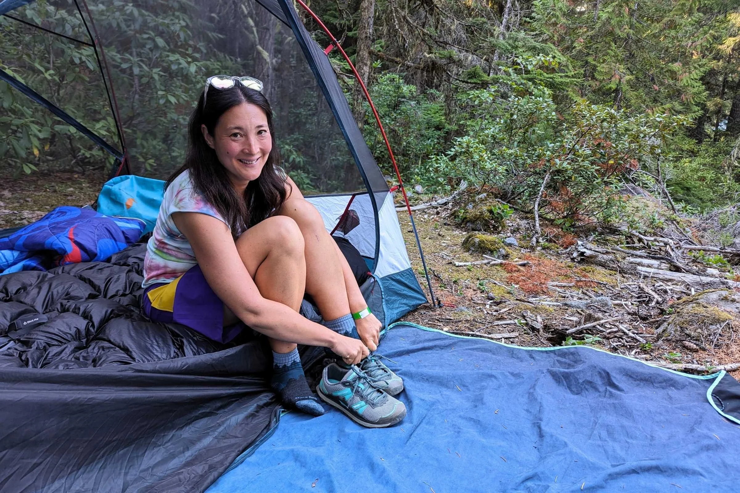 Liz Thomas spent 1.5 years testing camping blankets on camp trips to festivals to travel and everything in between. Photo by Kate Hoch.