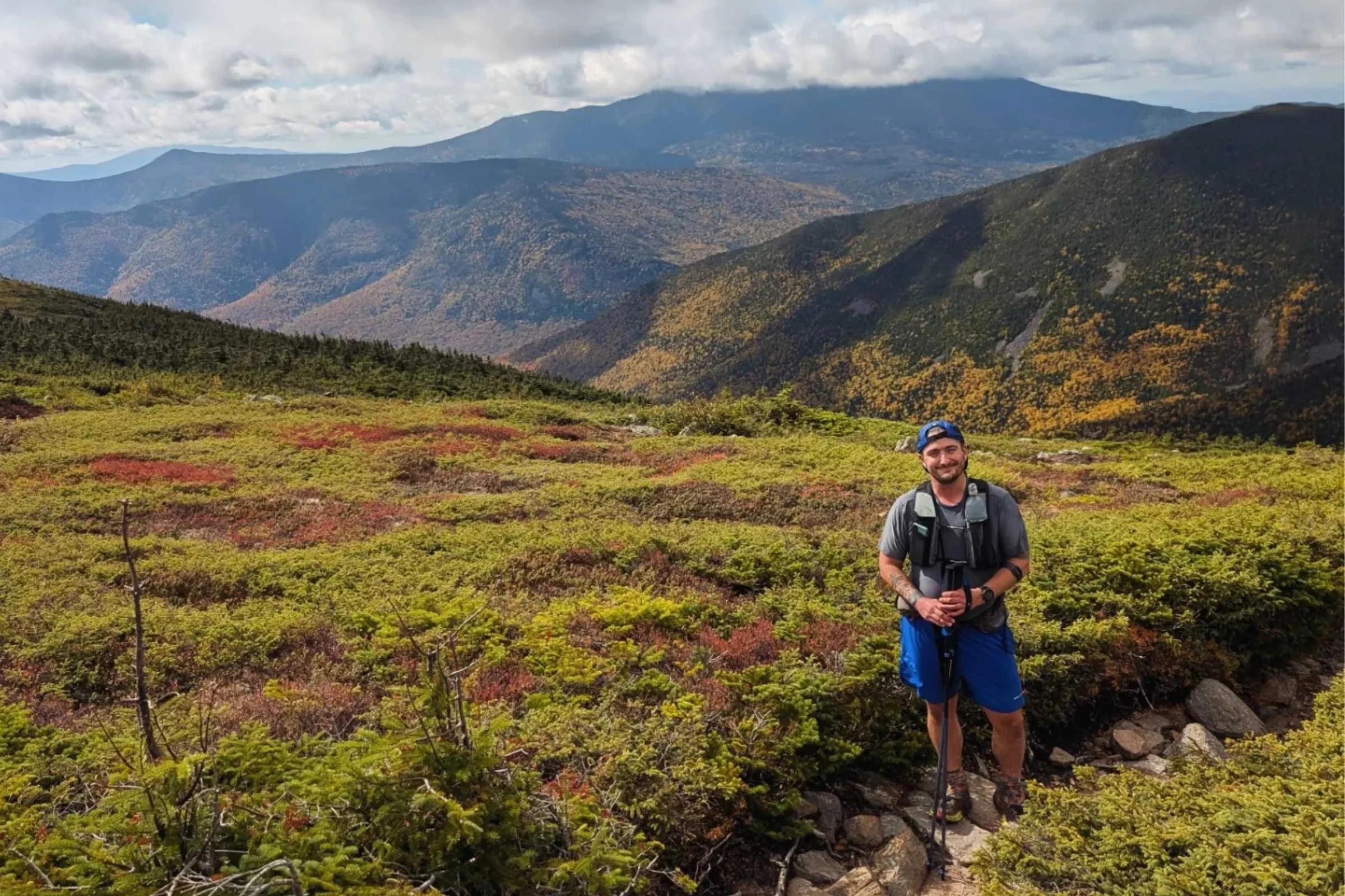 The author hiking the Pemi Loop in the White Mountains. Photo by Eric Hansen.
