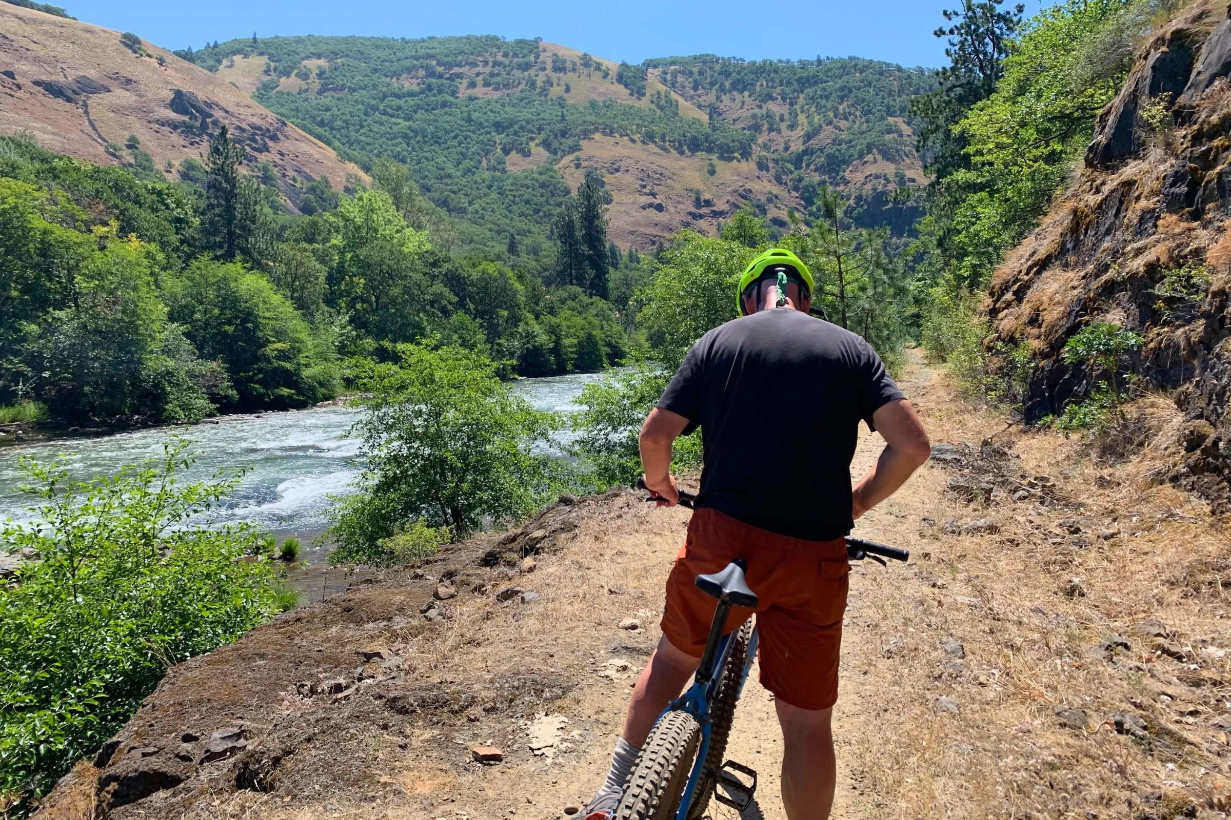 Treeline Review writer Mike Unger testing the Surly Krampus on the Klickitat River Trail, Washington. Photo by Naomi Hudetz.