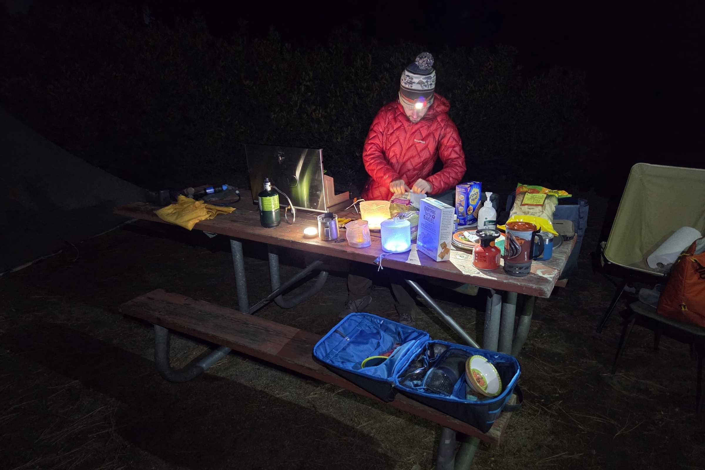We packed a lot of food for our remote camping trip and that takes up space in the car. The GSI Pinnacle Pro 2 burner stove's compactness helped make room for an entire picnic table's worth of stuff.