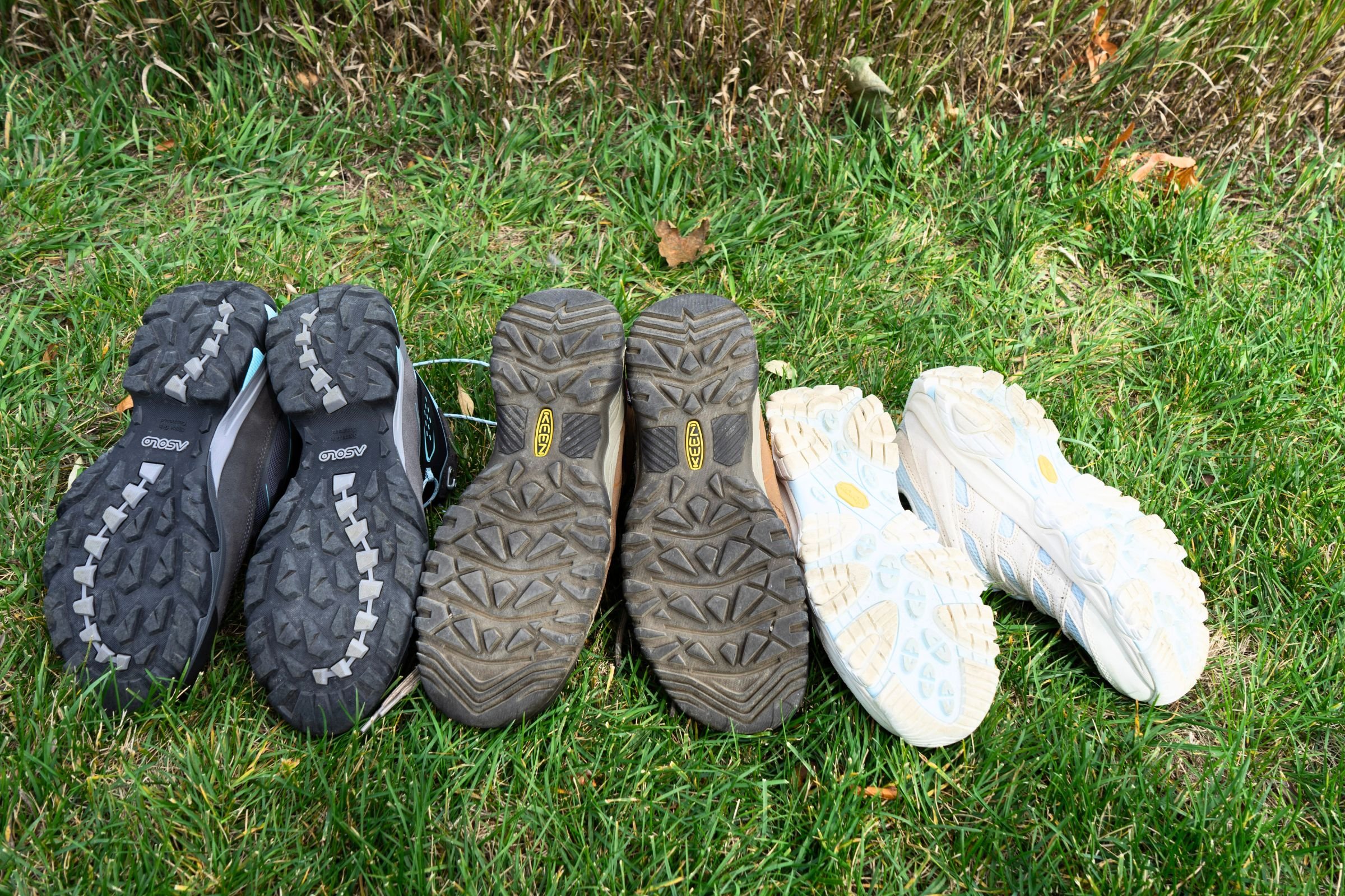 Tread of several of the boots we tested