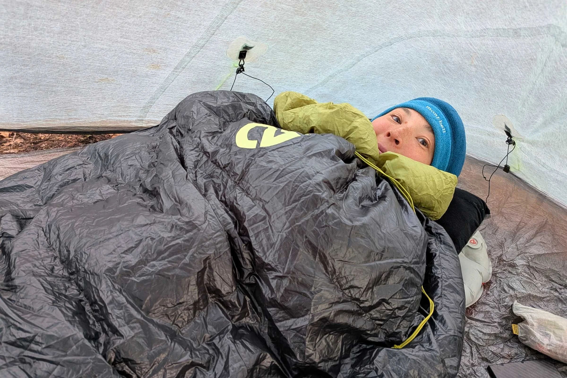 Hunkering down in the NEMO Pulse quilt.