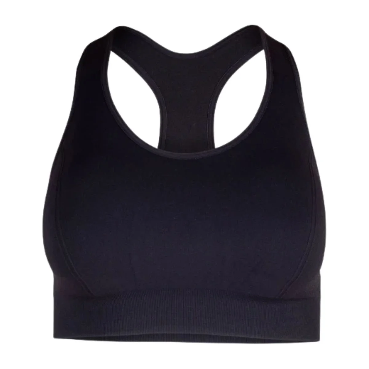 The Ridge Merino Send-It Seamless Sports Bra in black.