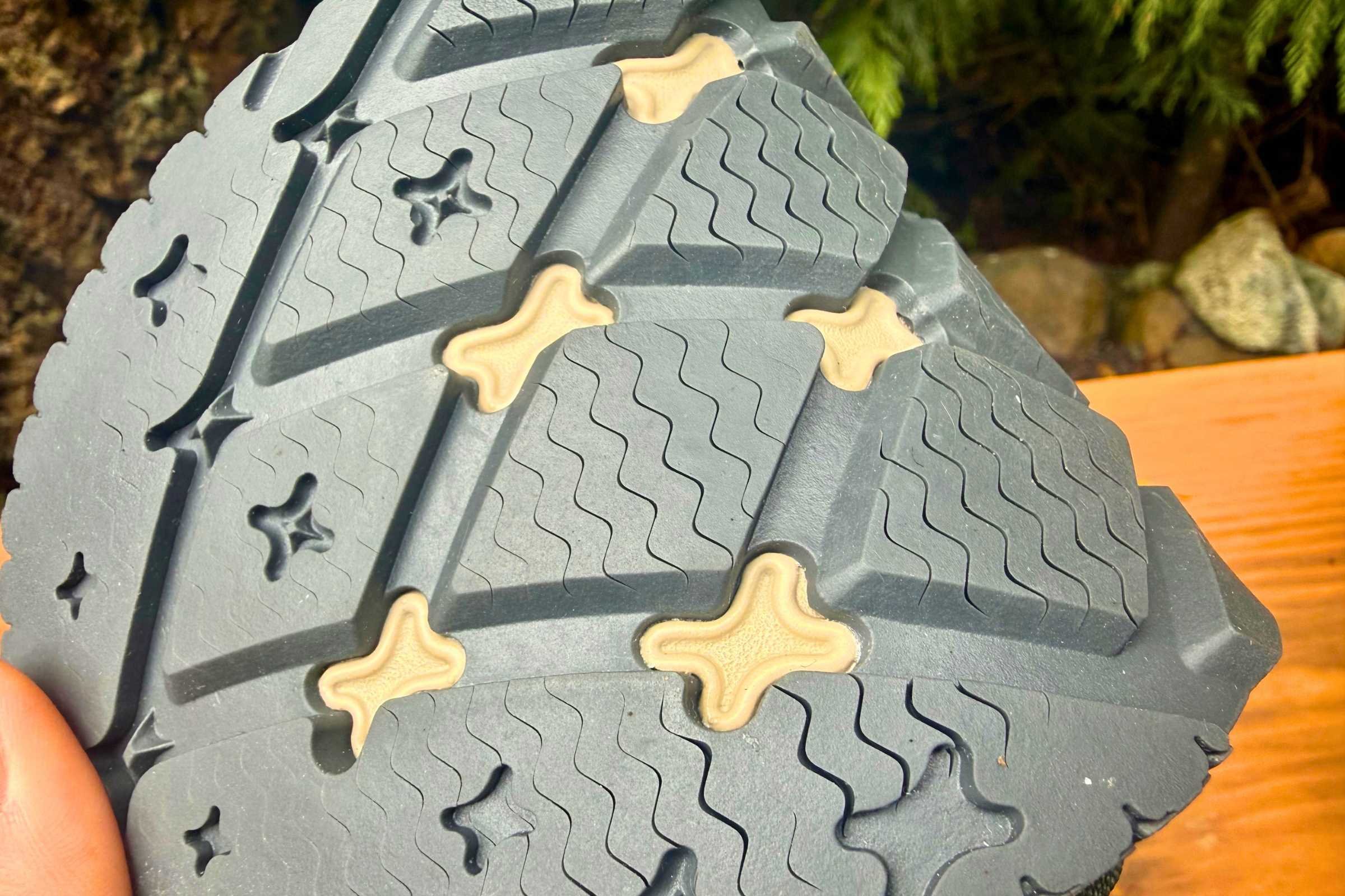 Close up of water shoes outsole