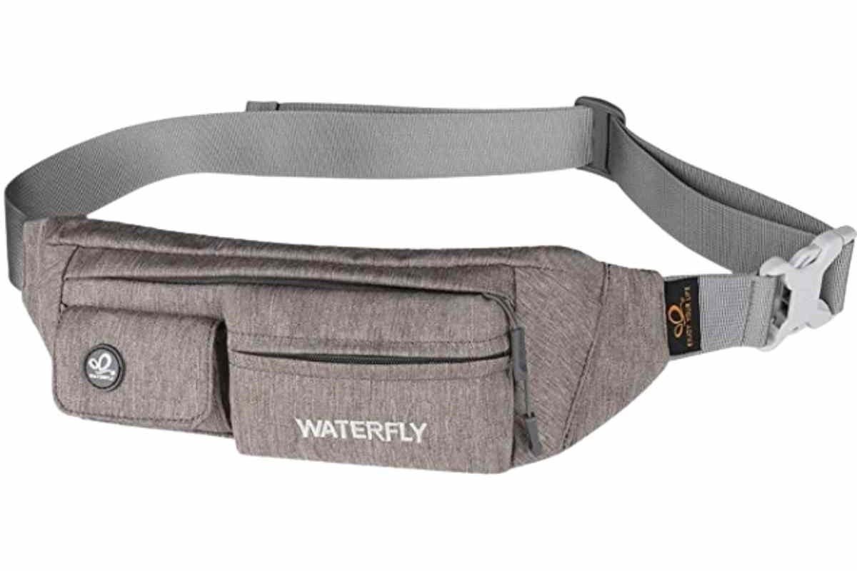 WATERFLY Fanny Pack Slim Soft Polyester Water Resistant Waist Bag Pack  Purple