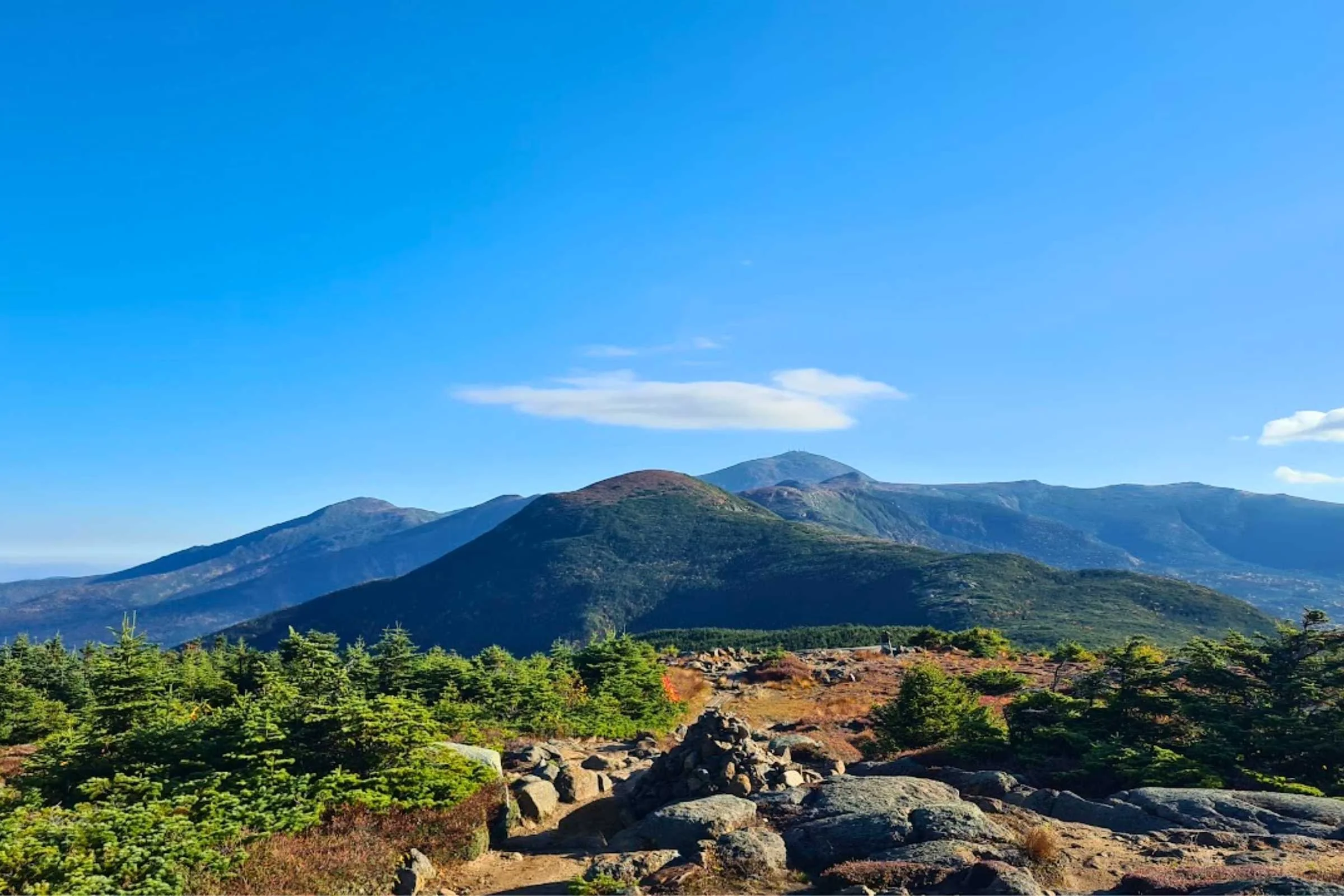 The view of Mt Washington from the summit of Pierce. Photo by Aubri Drake.