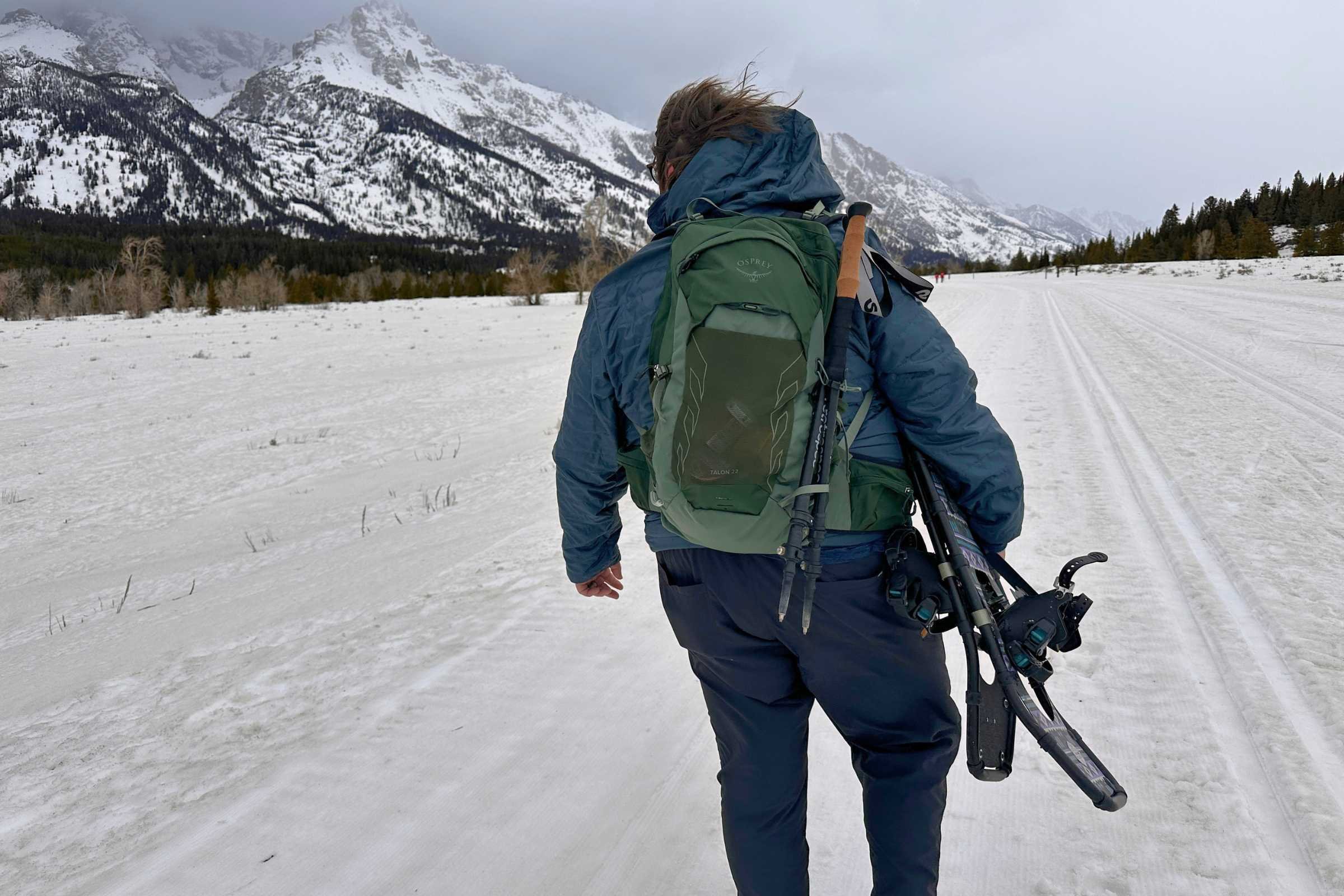 Wearing the REI Co-Op Microtrek Hoodie while heading towards Taggart Lake.