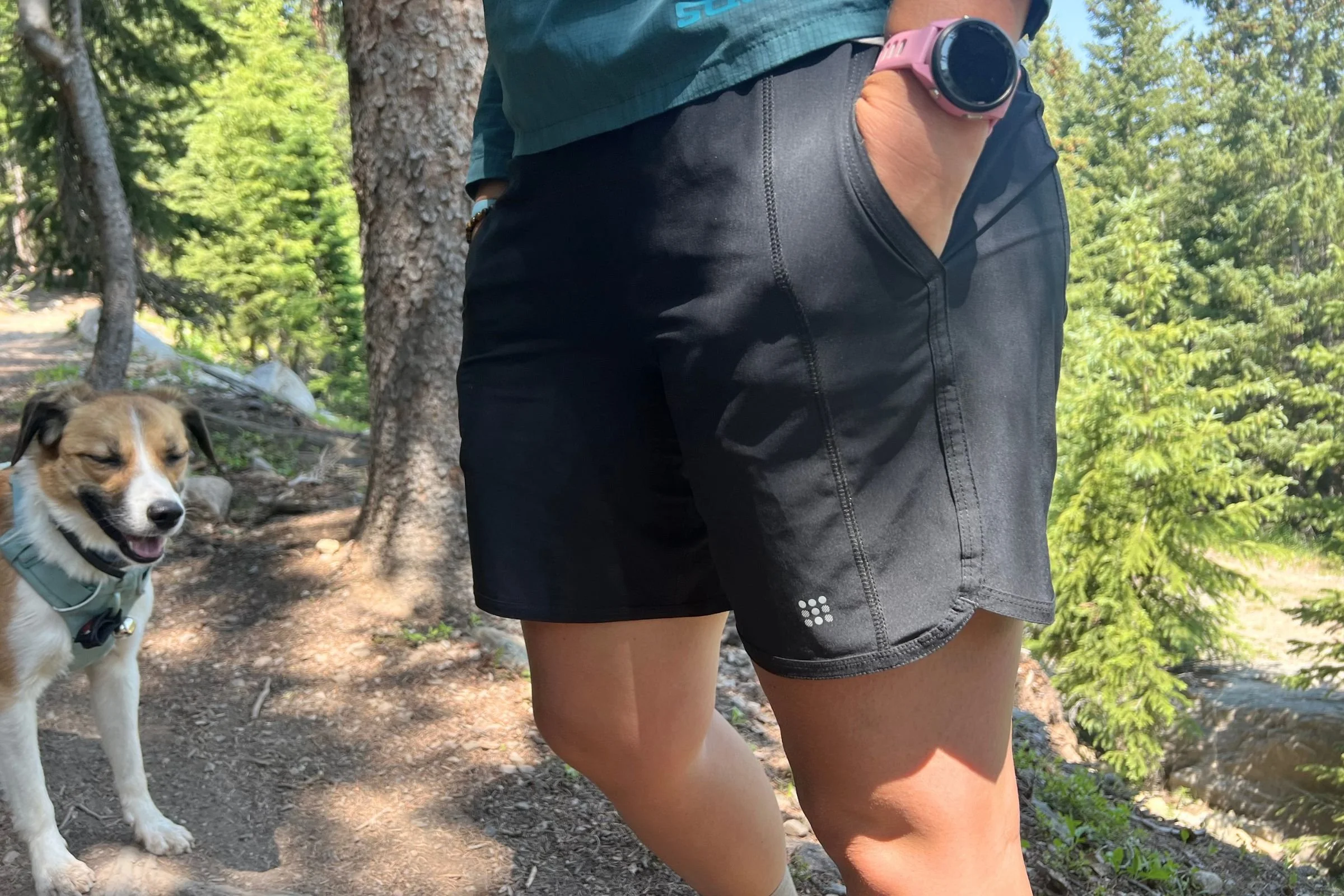 The front pockets on the Title Nine shorts are more typical pockets that you’d find on hiking pants.
