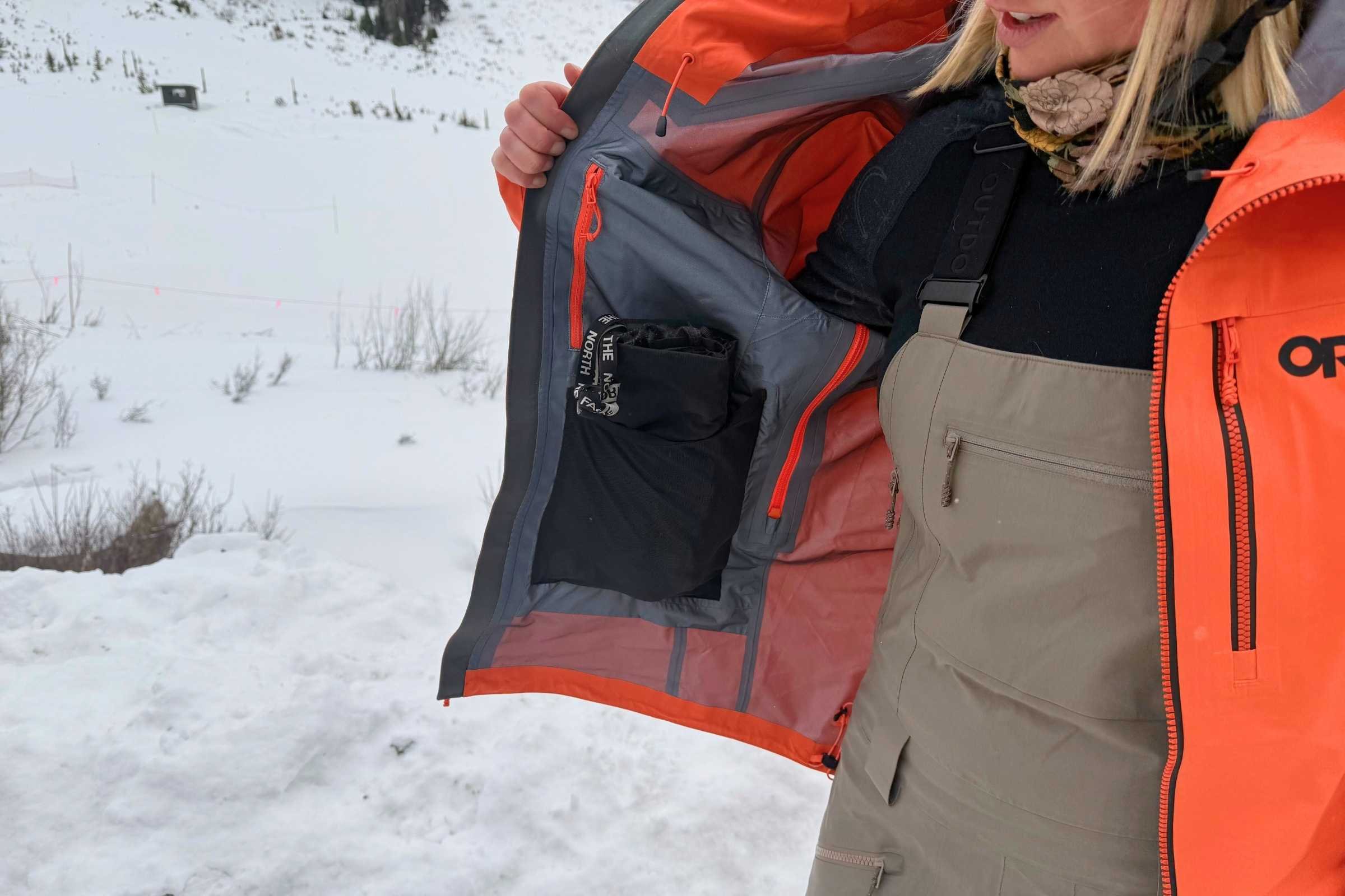 There is an internal drop pocket in the Hemispheres jacket. Photo by Jon Stockwell.